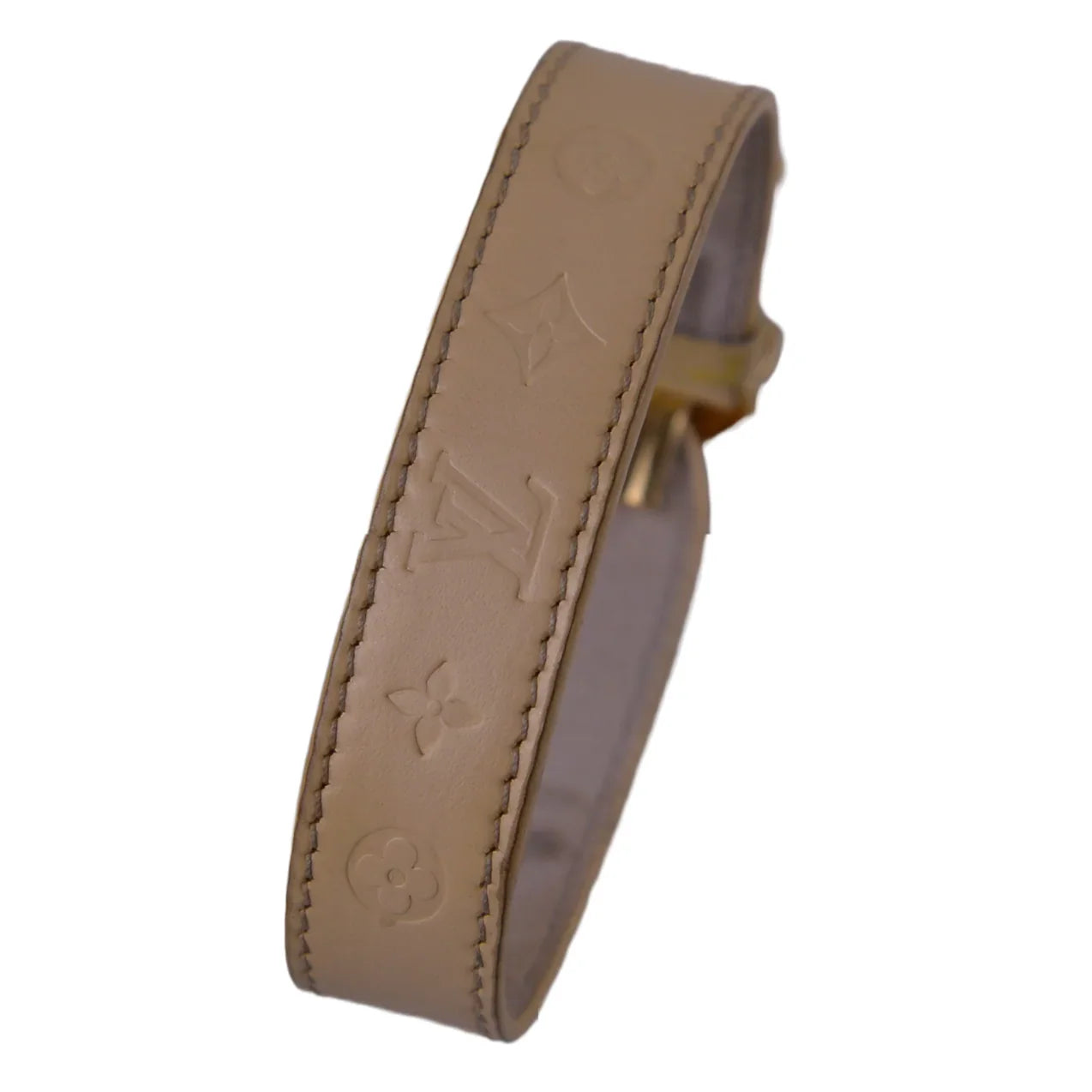 Louis Vuitton Good Luck Monogram Leather Bangle, Beige - Lost Designer