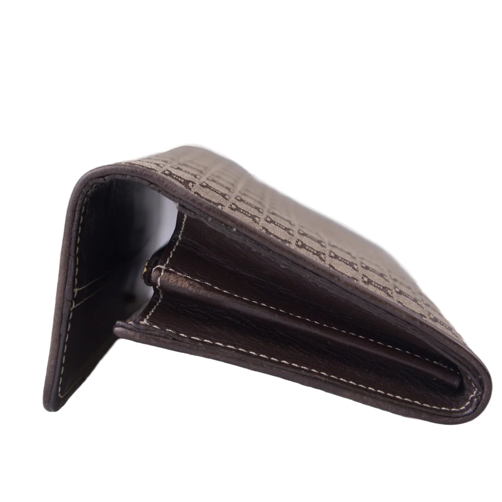 Celine Macadam Monogram Canvas X Leather Long Wallet Brown