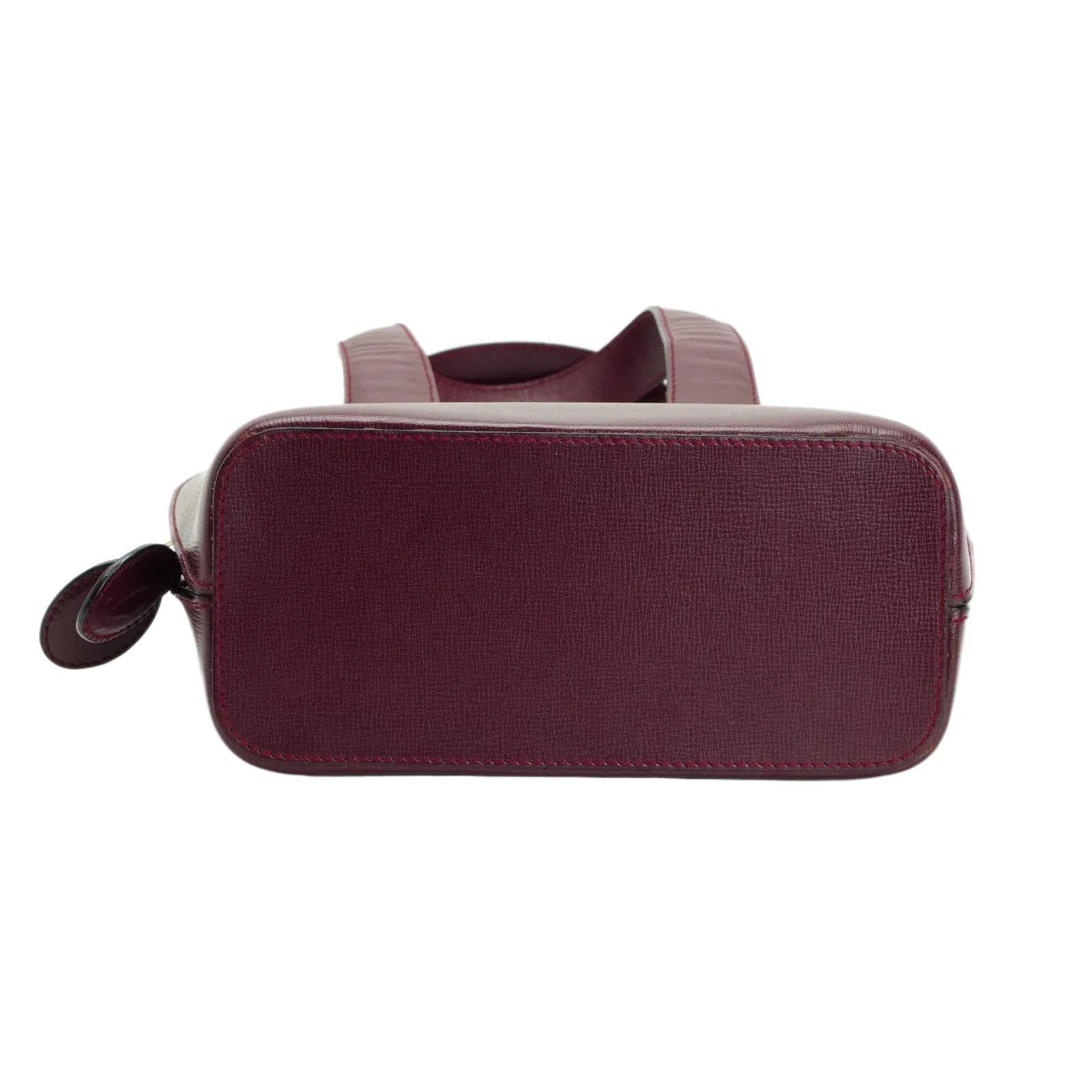 Cartier Leather Rounder Handbag Burgundy