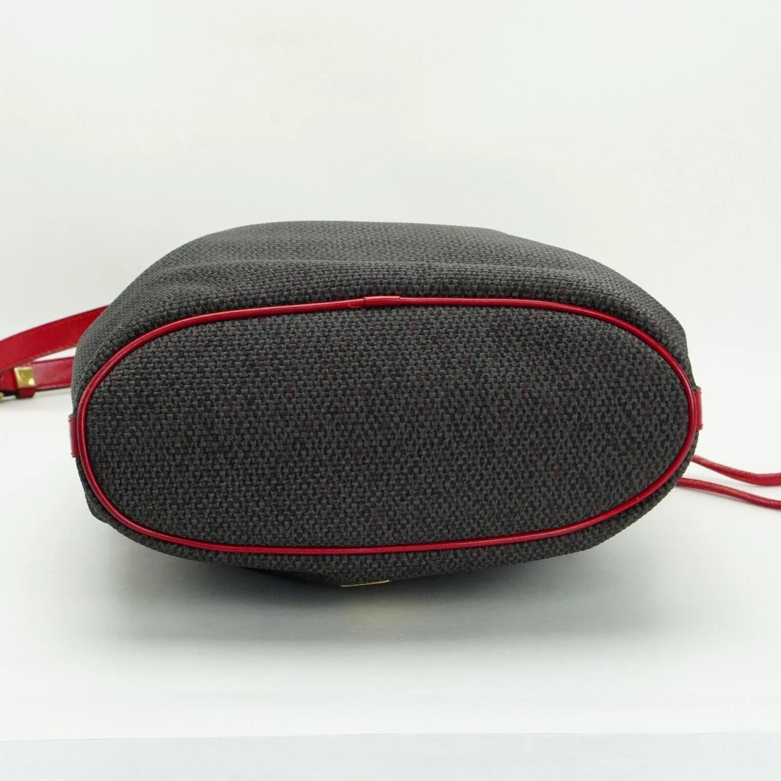 Yves Saint Laurent YSL Noe Canvas Bucket Drawstring Bag Red