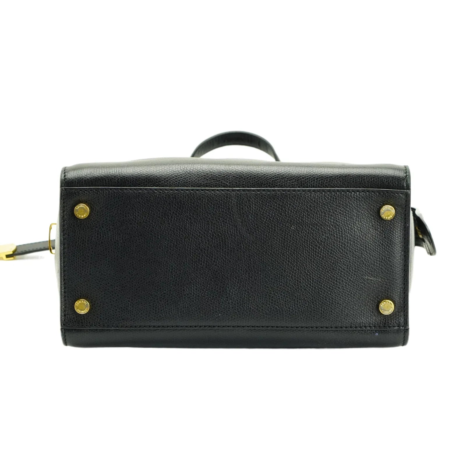 Giorgio Armani Square Leather Bag Black - Lost Designer