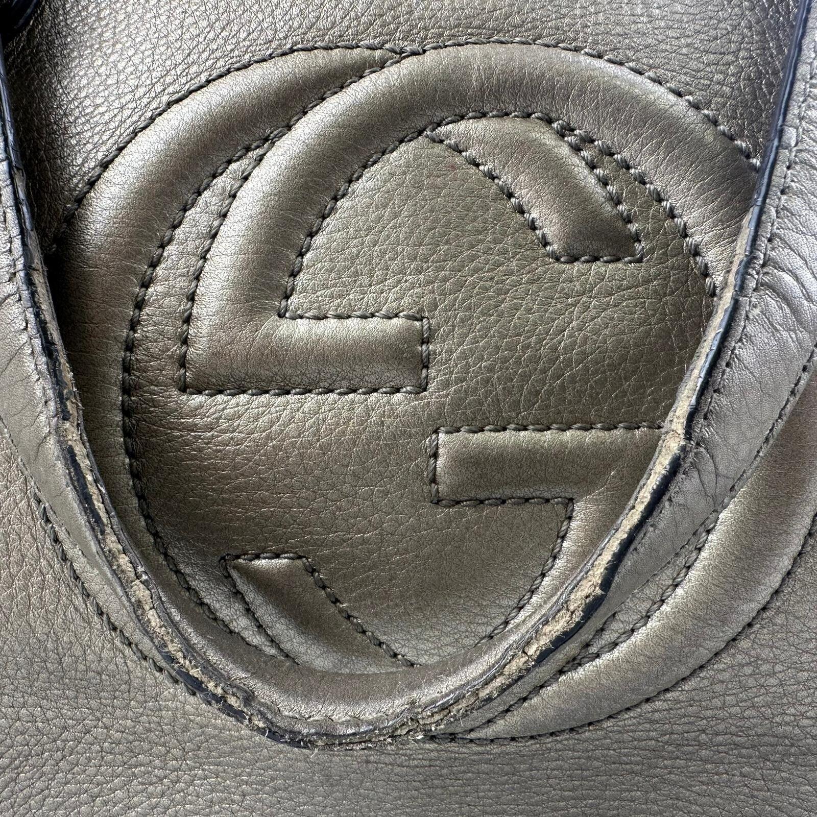 Gucci Interlocking GG Soho Working Tote Bag, Metallic Champagne - Lost Designer