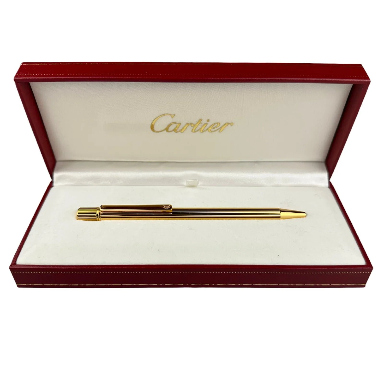 Cartier Stylo Bille Must II Attributs Plaqué-or Ballpoint Pen ST150180