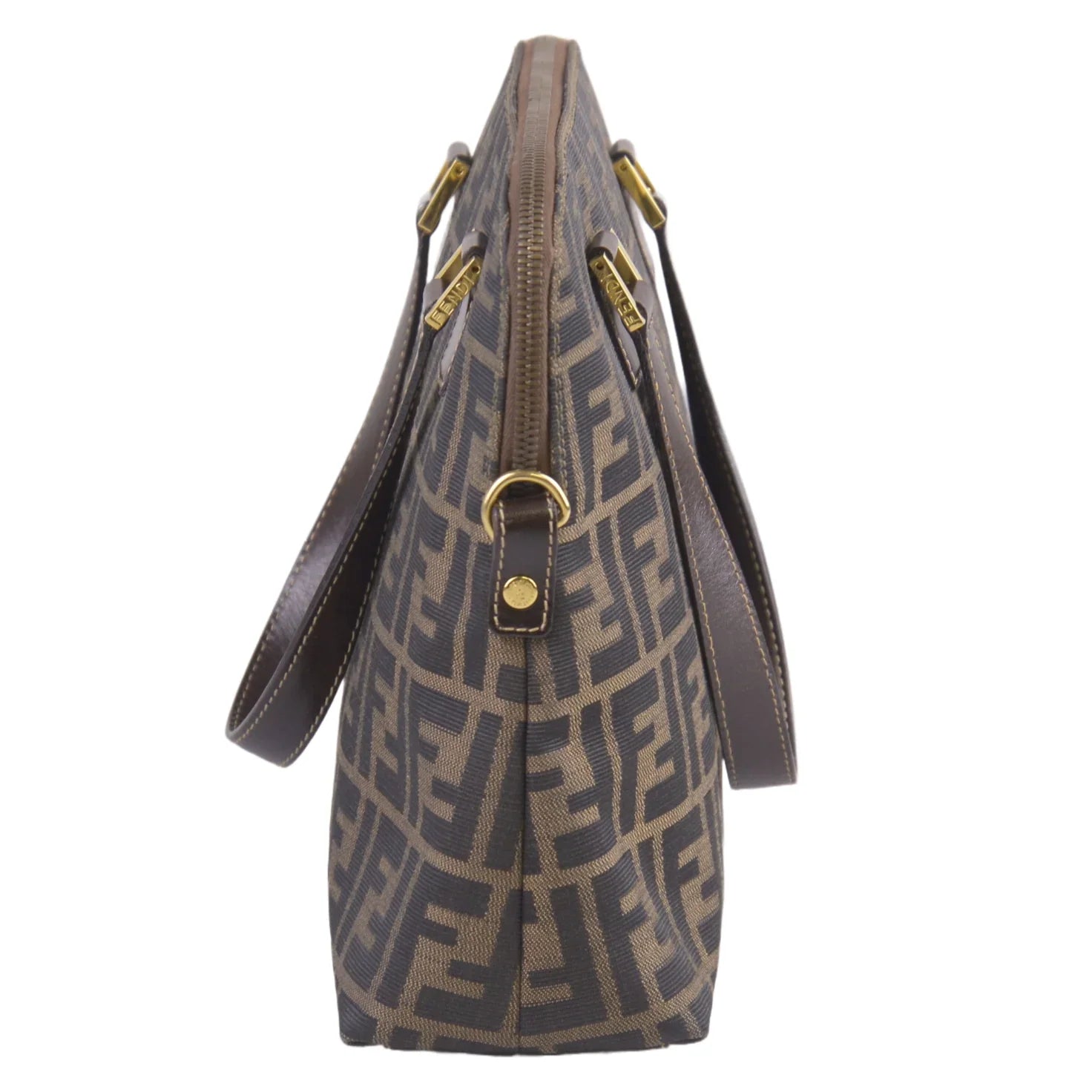 Fendi FF Zucca Monogram Handbag Tobacco - Lost Designer