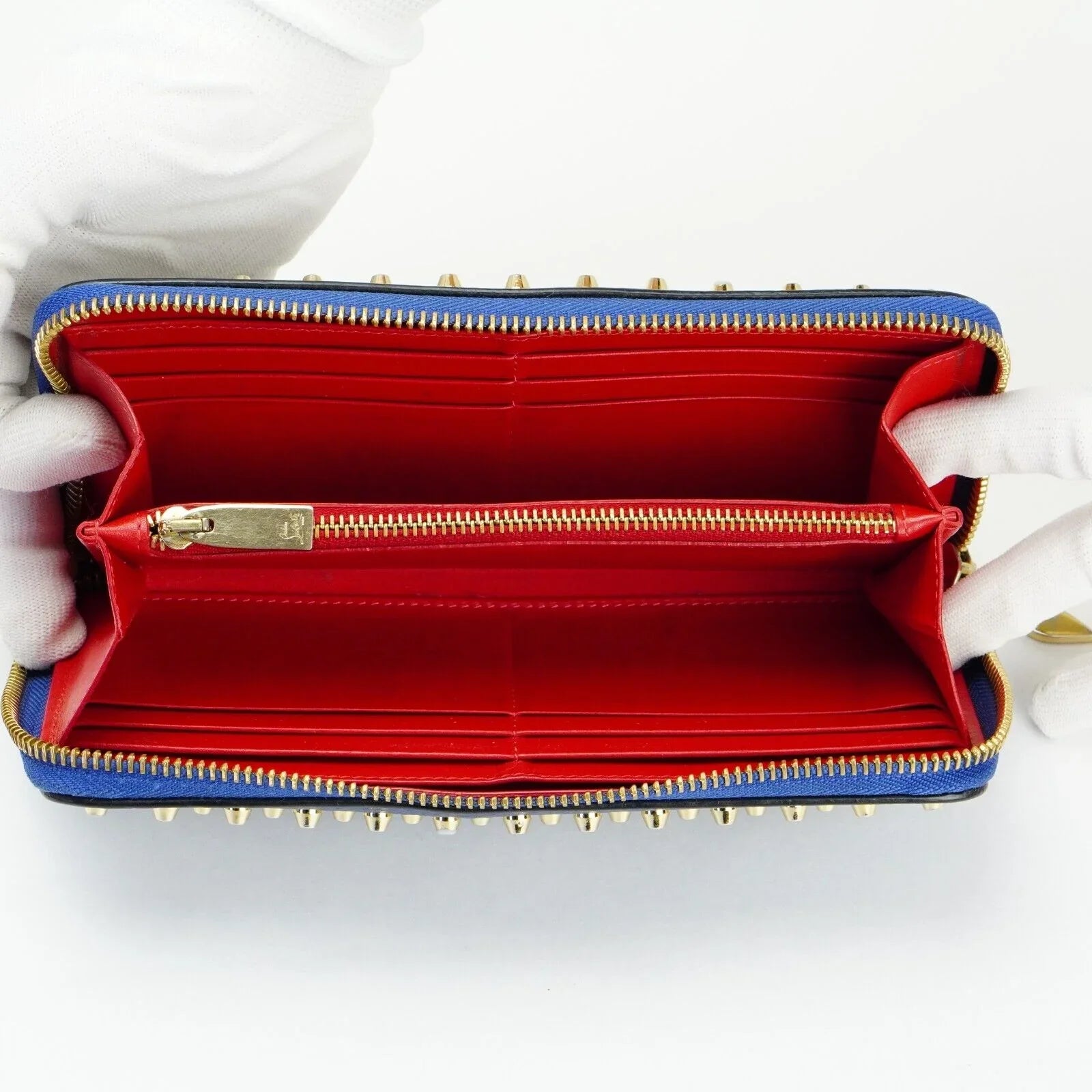 Christian Louboutin Panettone Spike Long Wallet Blue