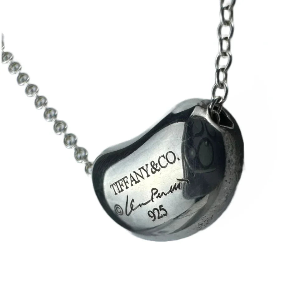 Tiffany & Co Mini Bean Pendant Necklace Sterling Silver - Lost Designer
