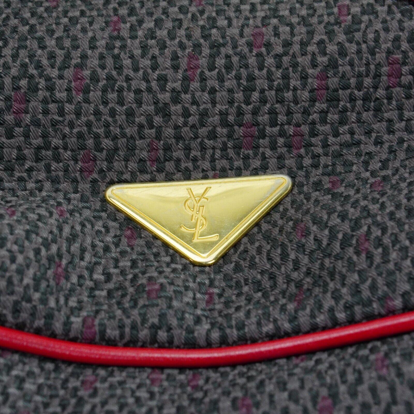 Yves Saint Laurent YSL Noe Canvas Bucket Drawstring Bag Red