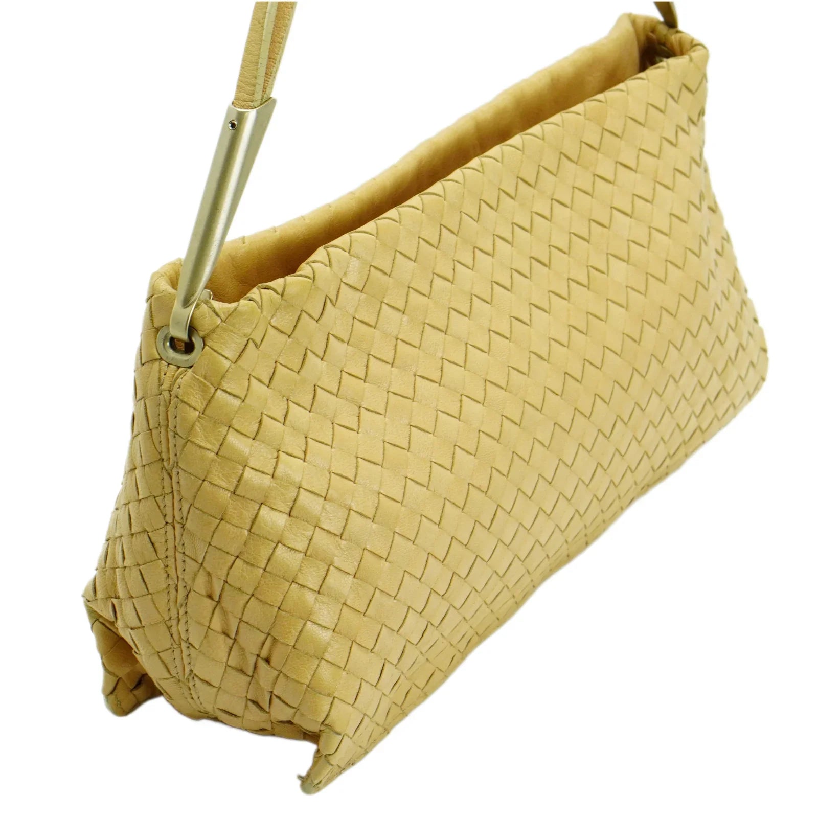 Bottega Veneta Intrecciato Leather Shoulder Bag Beige - Lost Designer