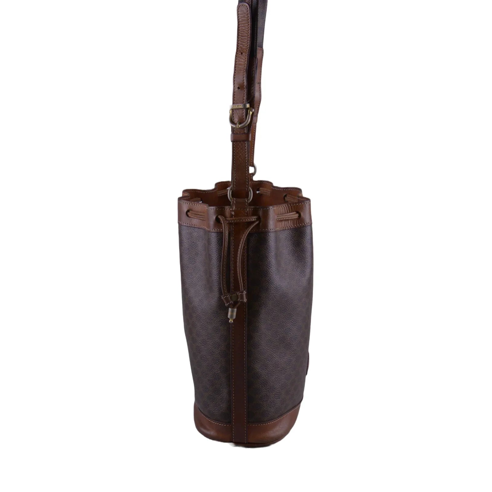 Celine Macadam Monogram Drawstring Bucket Bag