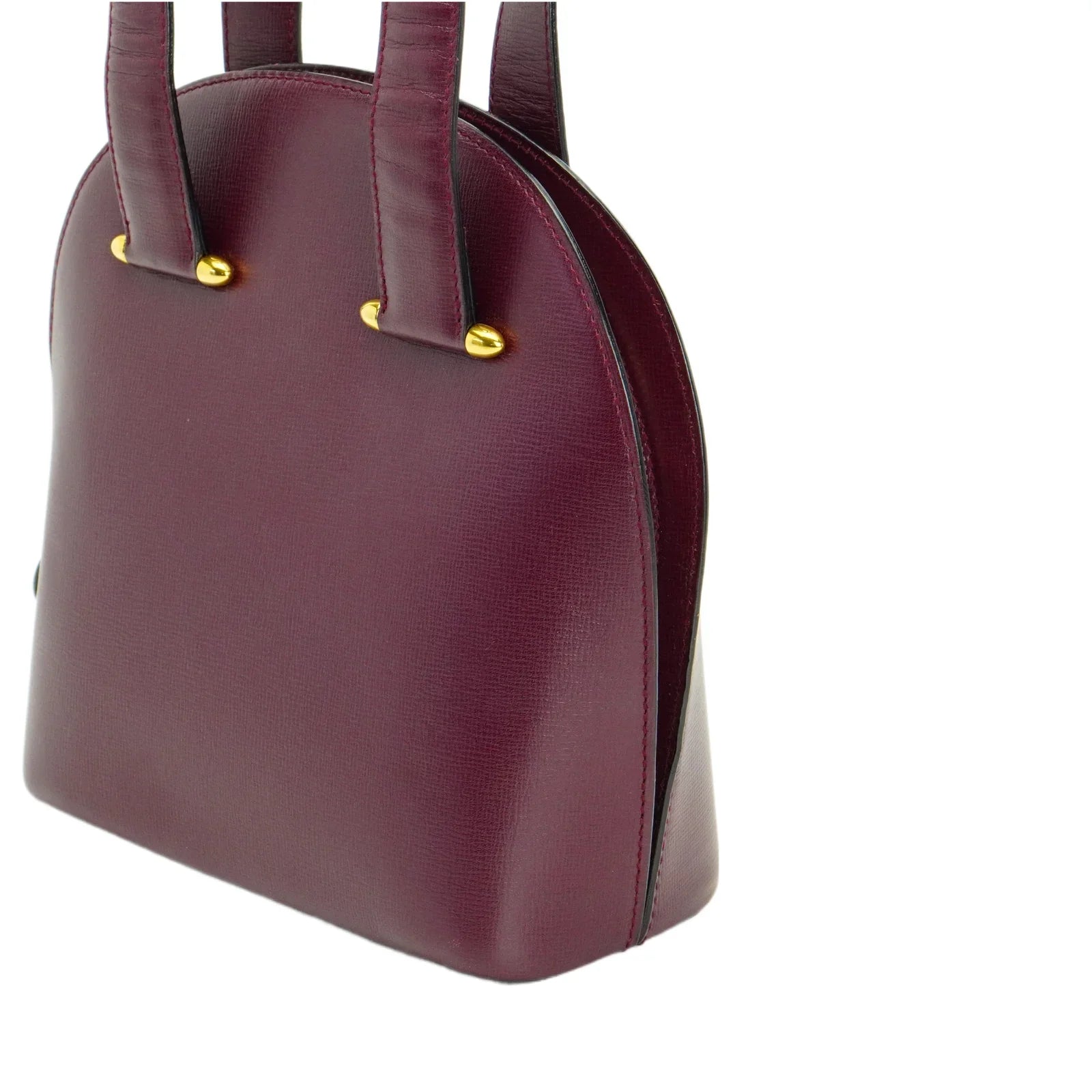 Cartier Leather Rounder Handbag Burgundy