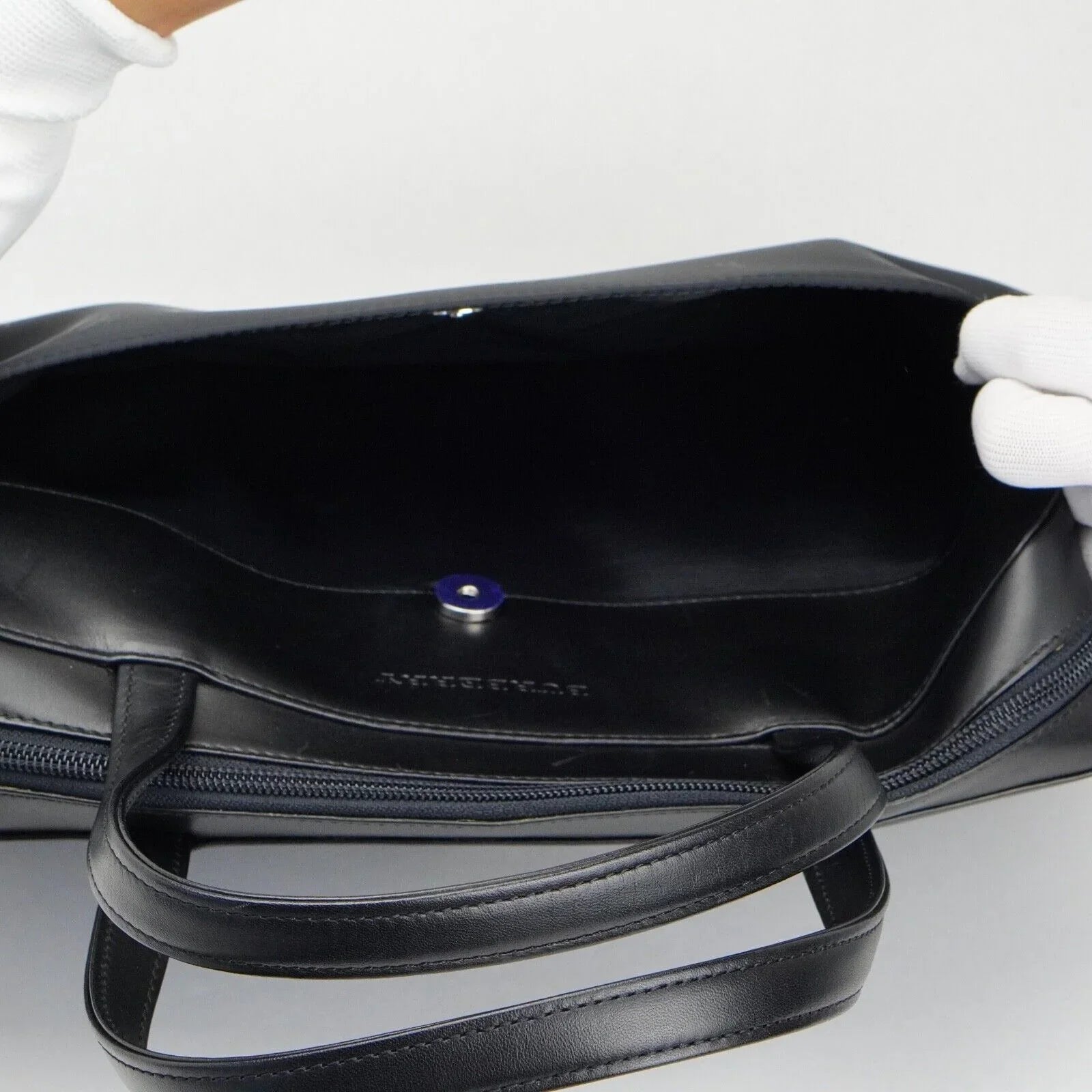 Burberry Nylon x Leather Checked Bag Black
