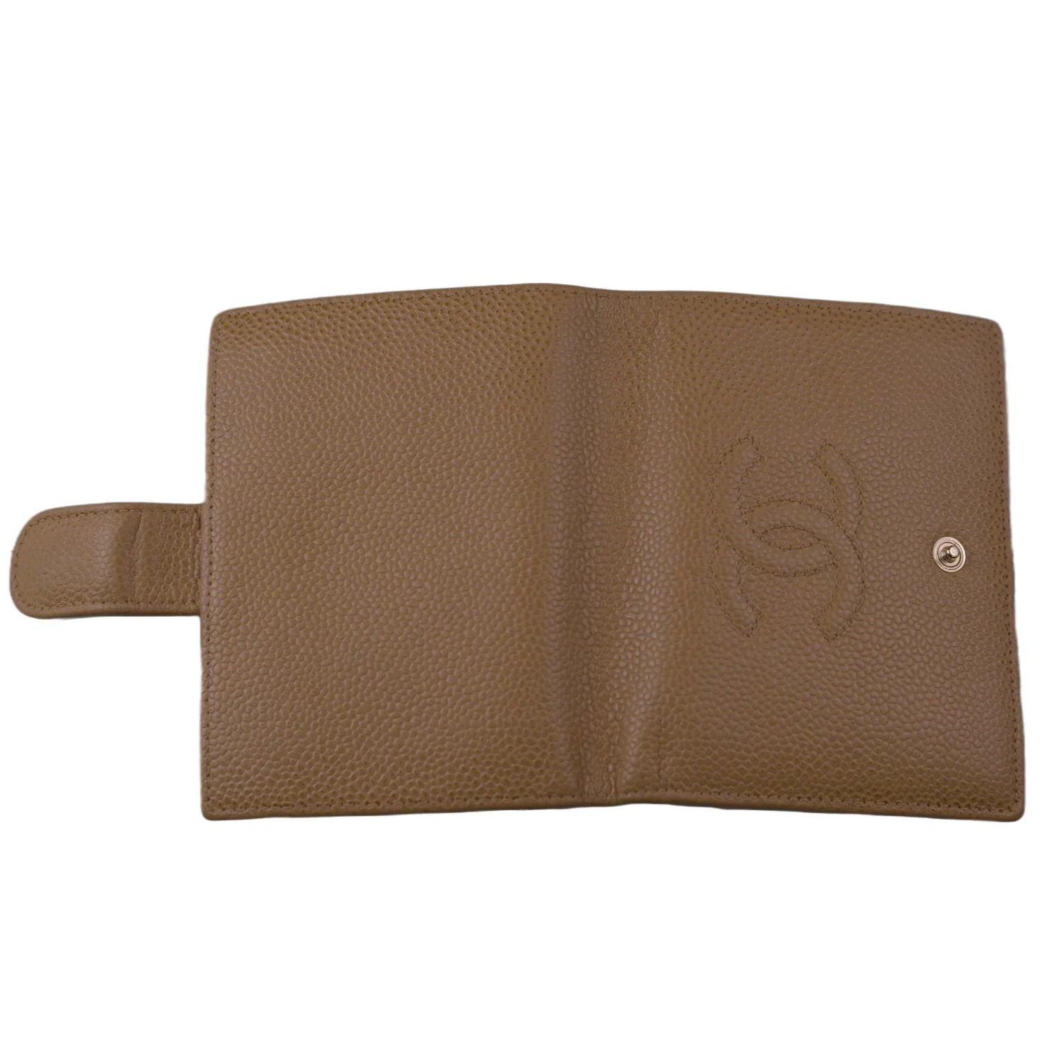 Chanel Caviar CC Timeless Bifold Wallet Beige - Lost Designer