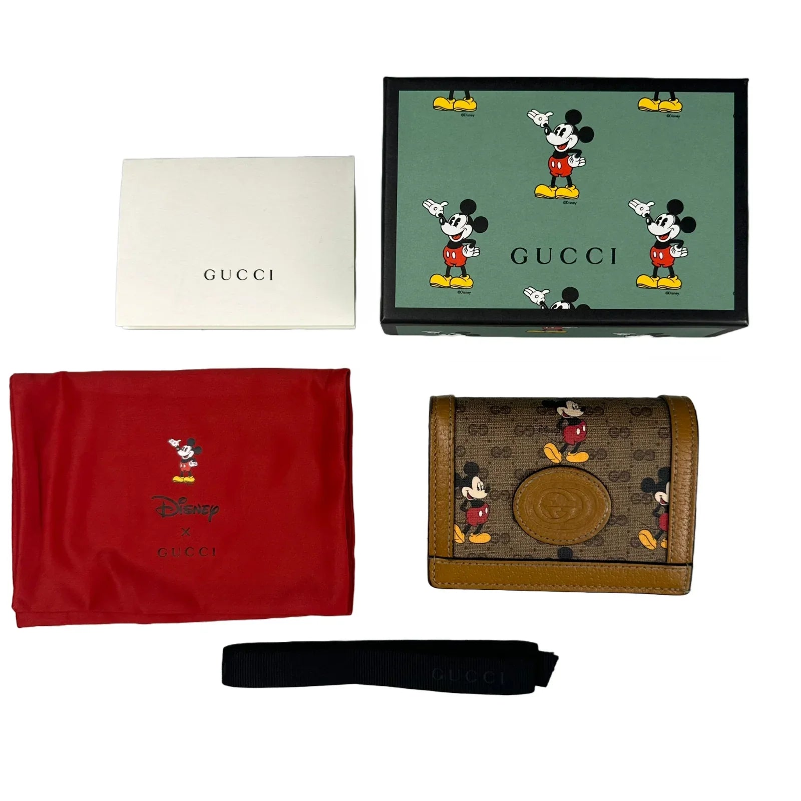 Gucci X Disney Collaboration Mickey GG Folio Fold Wallet