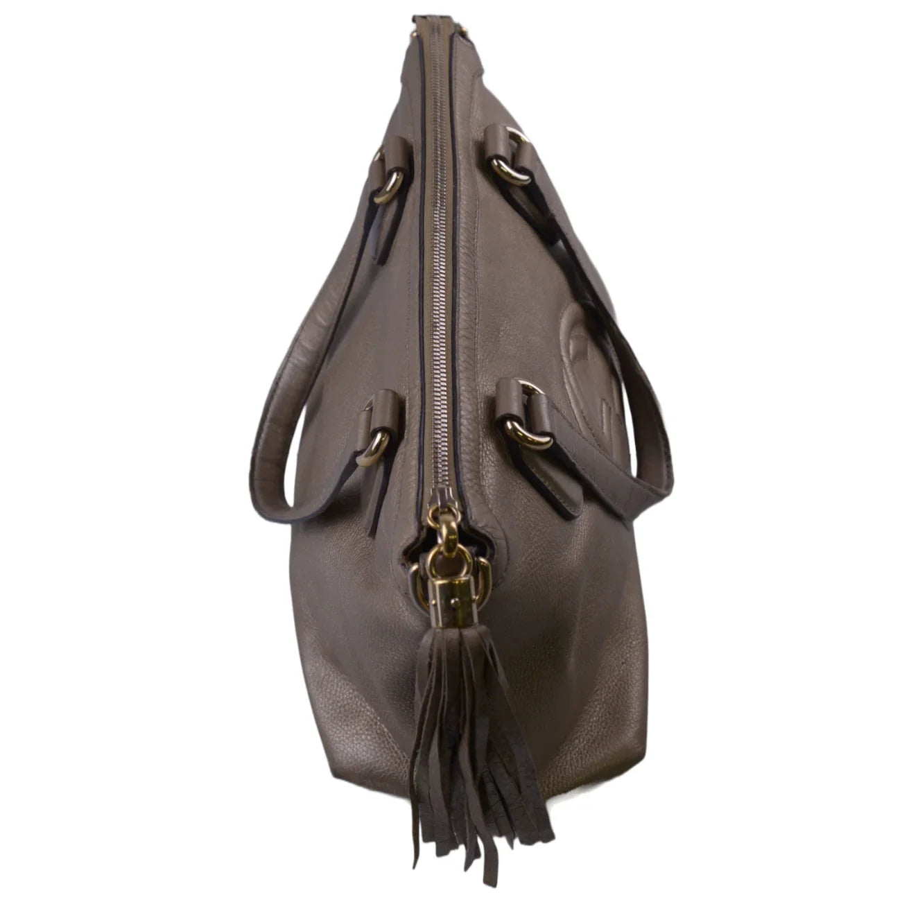 Gucci Interlocking GG Soho Working Tote Bag, Metallic Champagne - Lost Designer