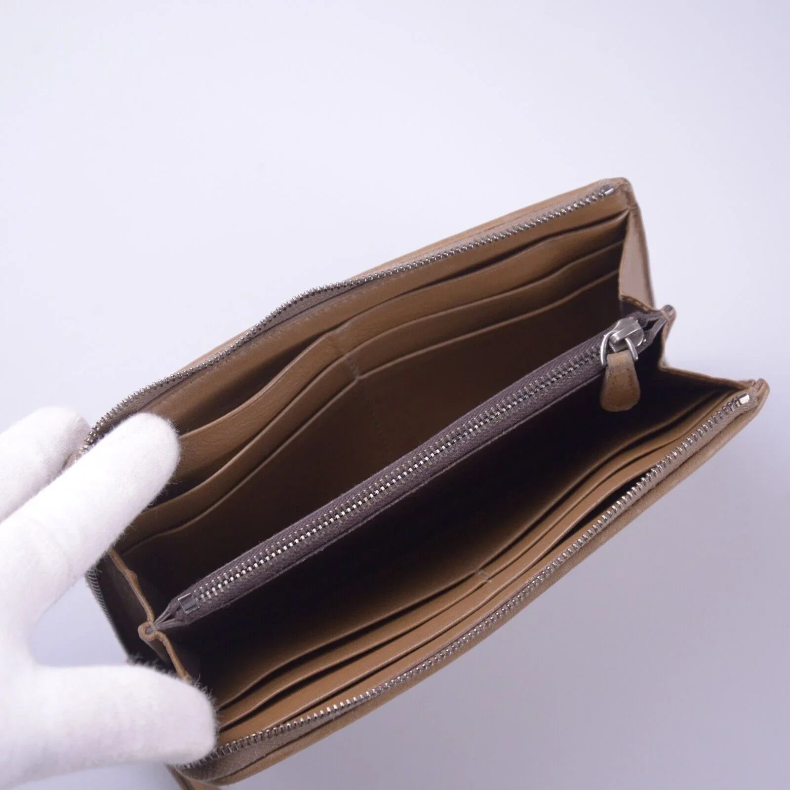 Bottega Veneta Intrecciato L-Shaped Long Wallet, Brown - Lost Designer