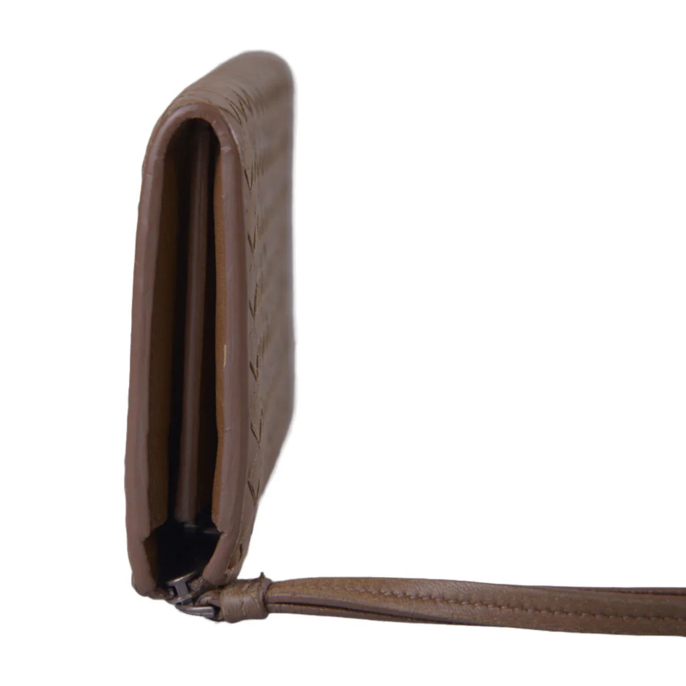 Bottega Veneta Intrecciato L-Shaped Long Wallet, Brown - Lost Designer