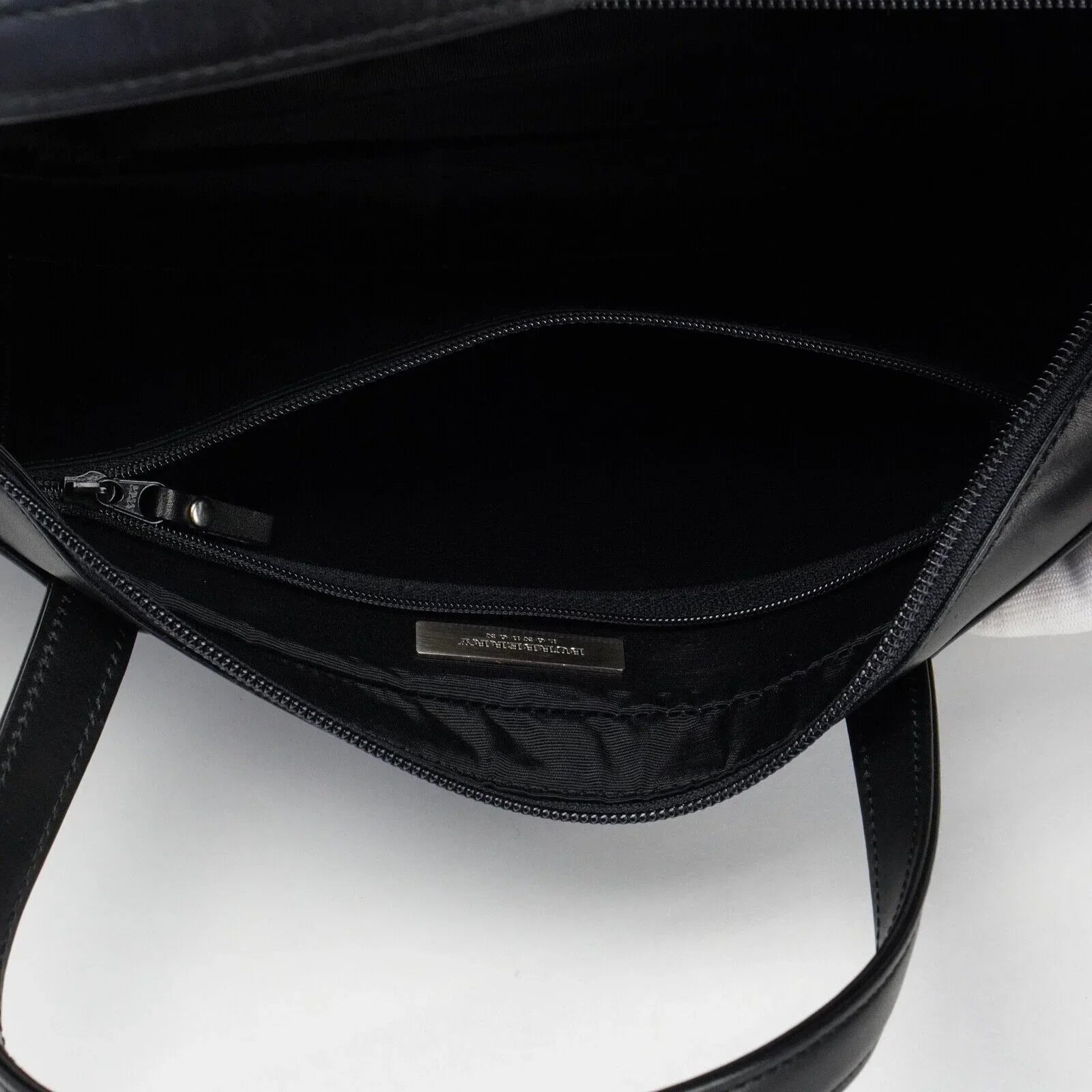 Burberry Nylon x Leather Checked Bag Black