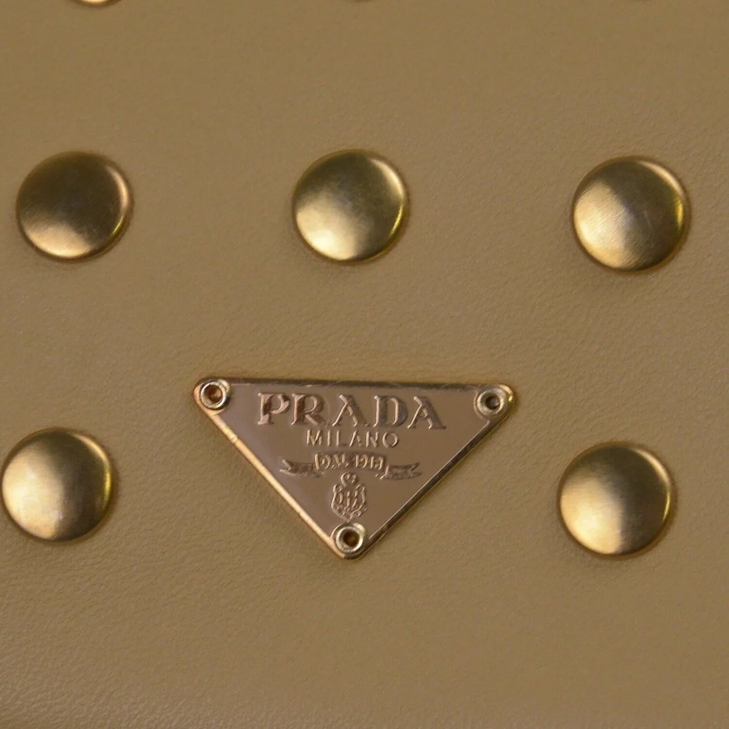 Prada Nappa Degrade Studded Mini Bag, Beige