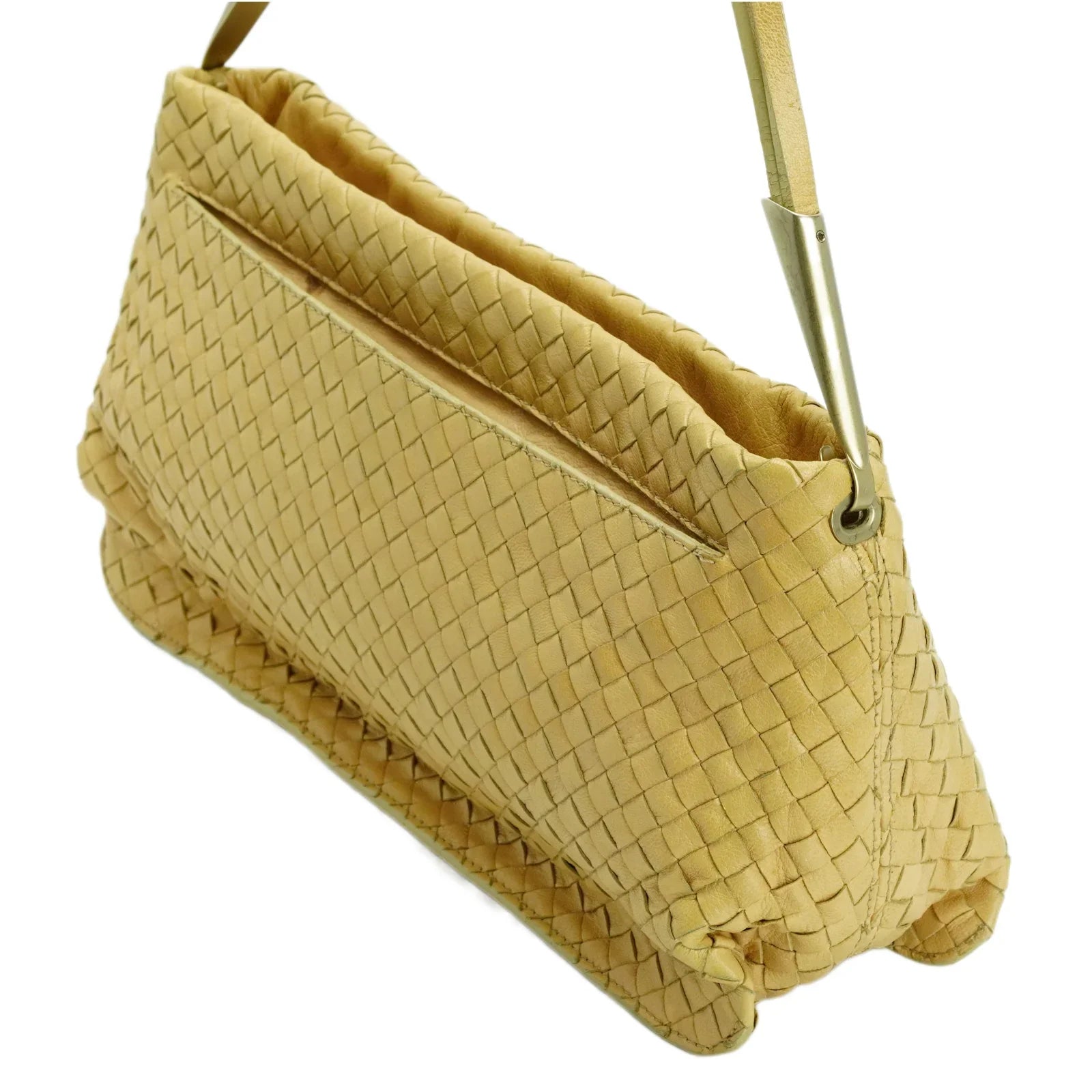 Bottega Veneta Intrecciato Leather Shoulder Bag Beige - Lost Designer