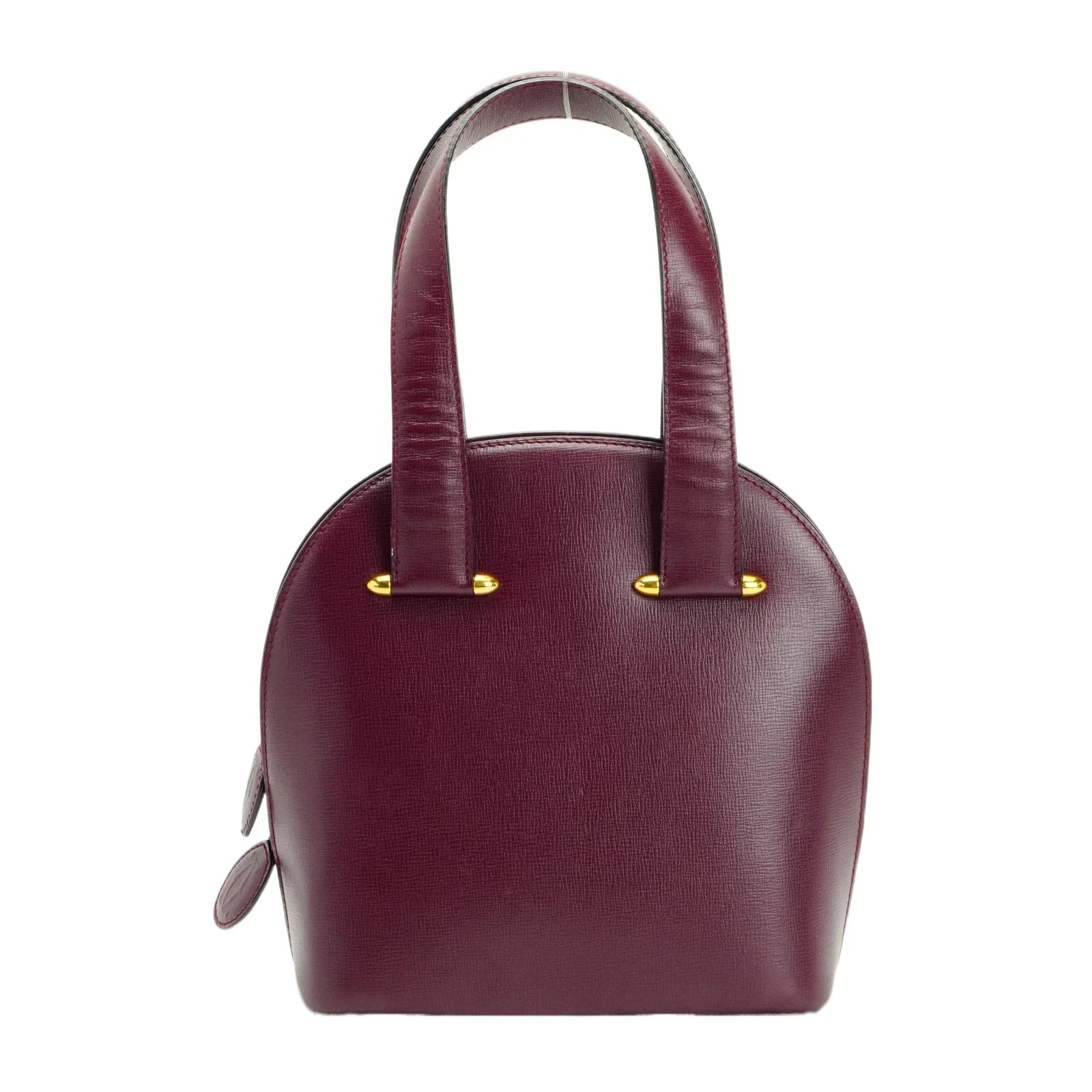 Cartier Leather Rounder Handbag Burgundy