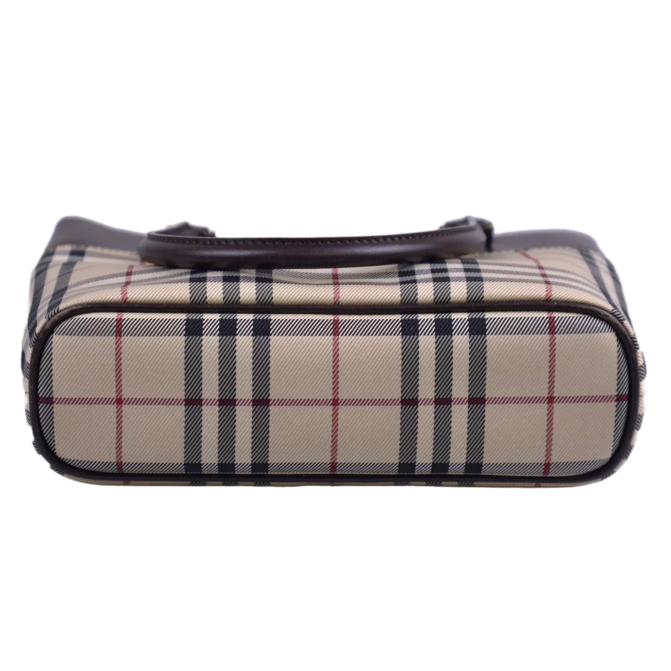 Burberry Plaid Canvas x Leather Mini Handbag