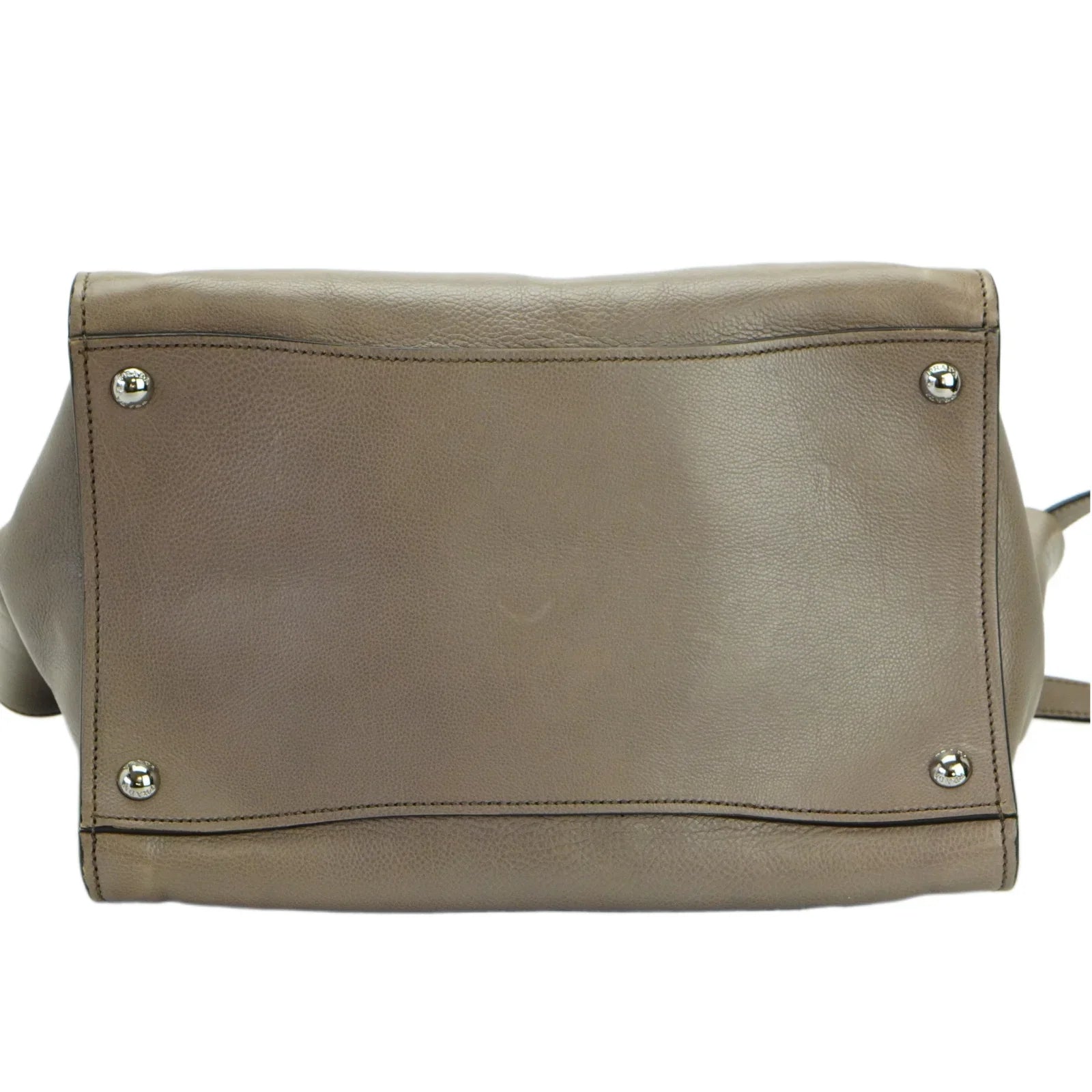 Prada Twin Pocket Tote Glace Calf Leather Bag Taupe