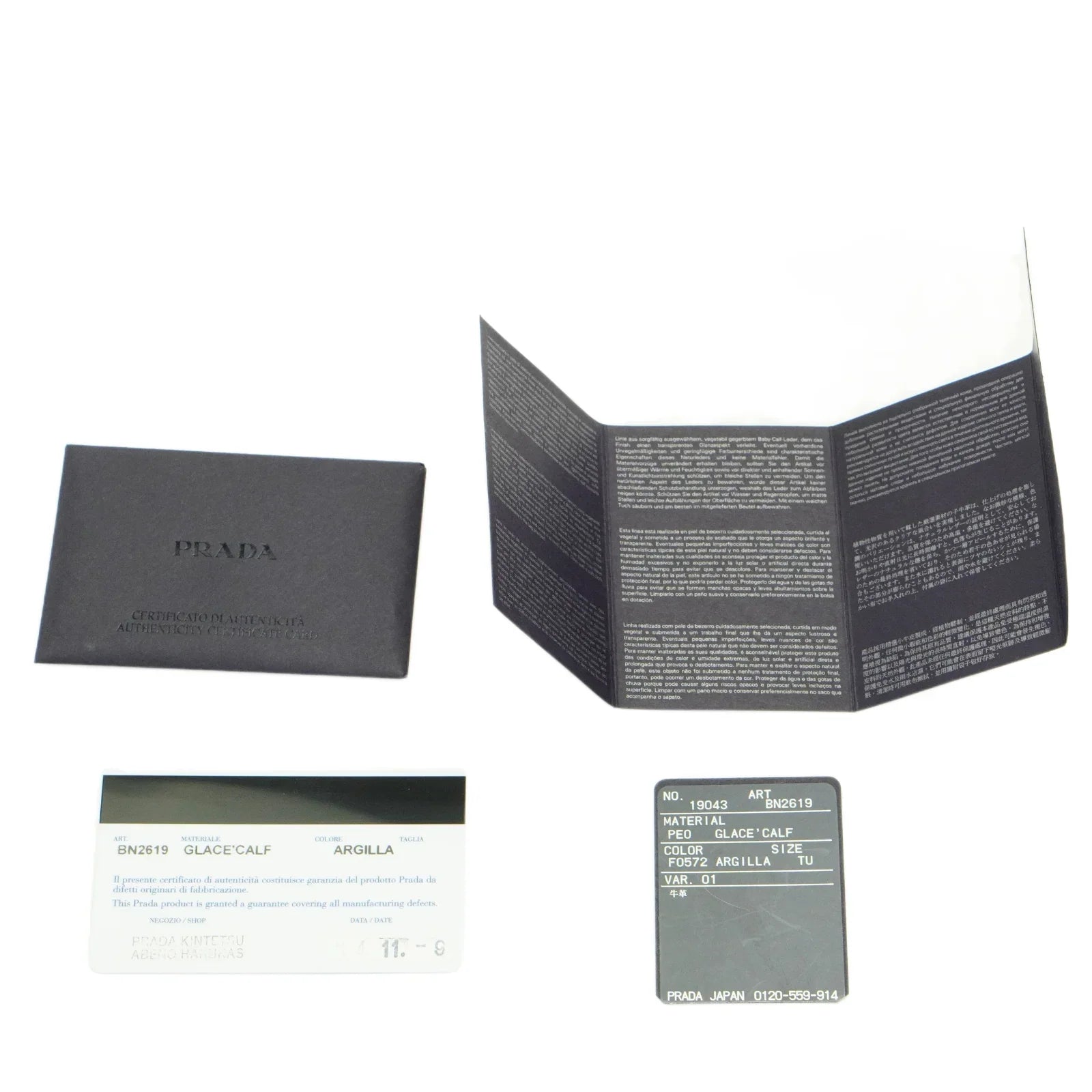 Prada Twin Pocket Tote Glace Calf Leather Bag Taupe