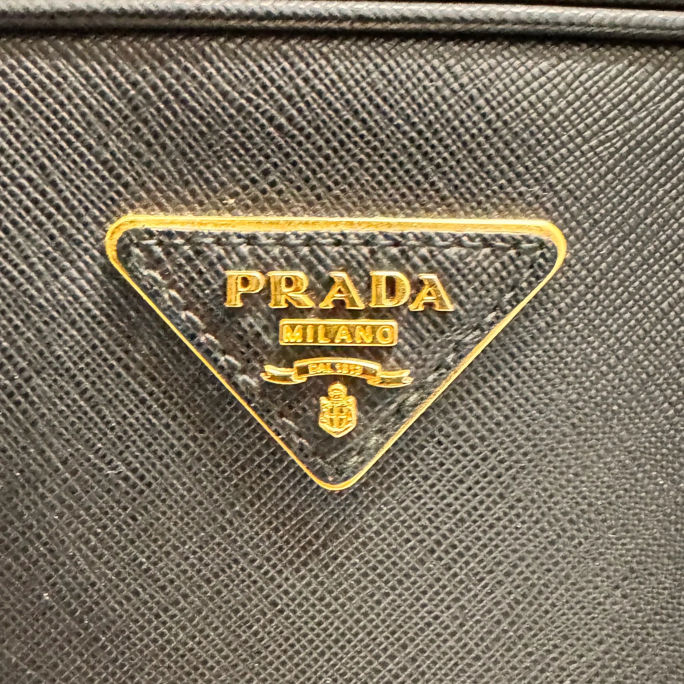 Pradaa Saffiano Lux Pyramid Bag Black