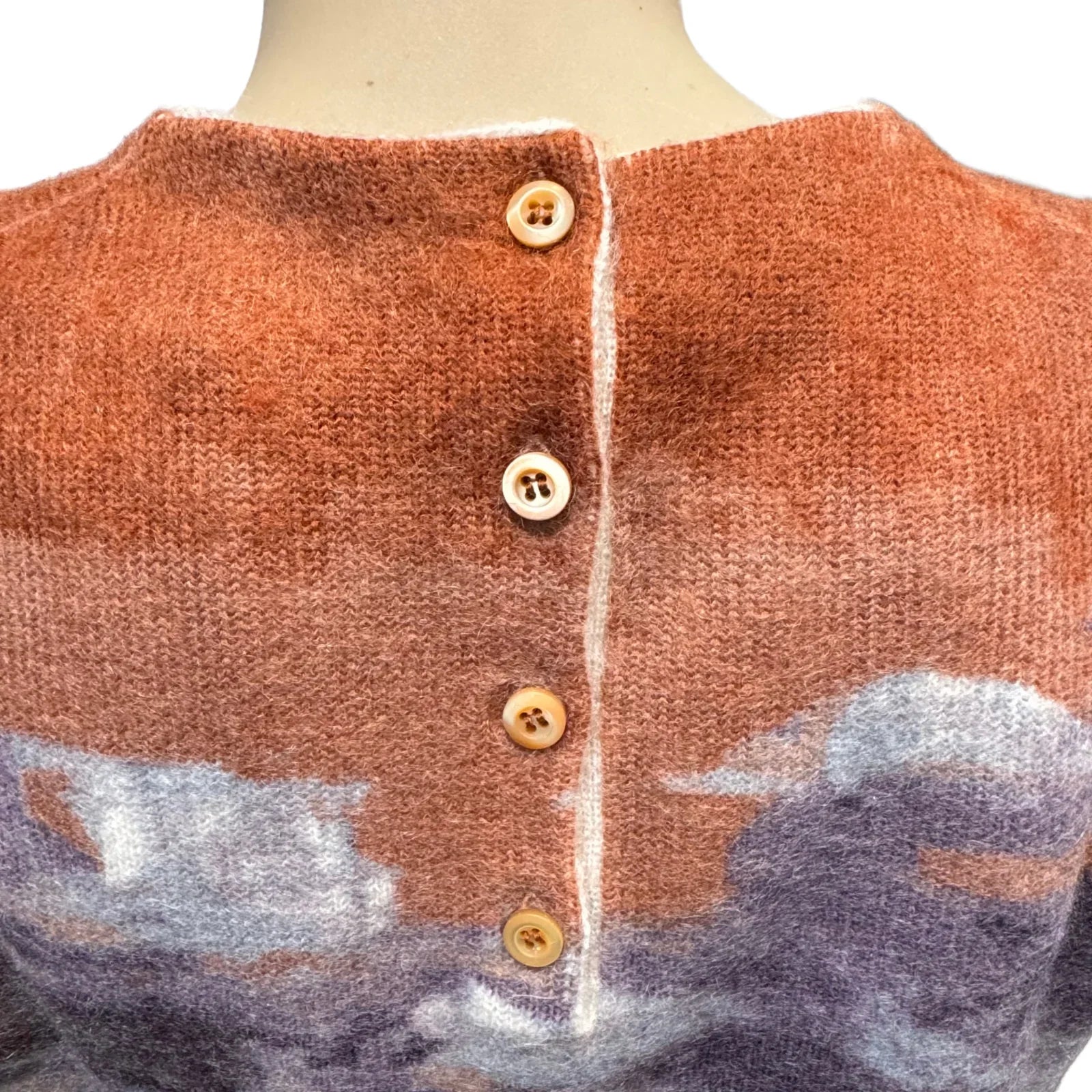Prada Painted Seaside Landscape Knit Sweater