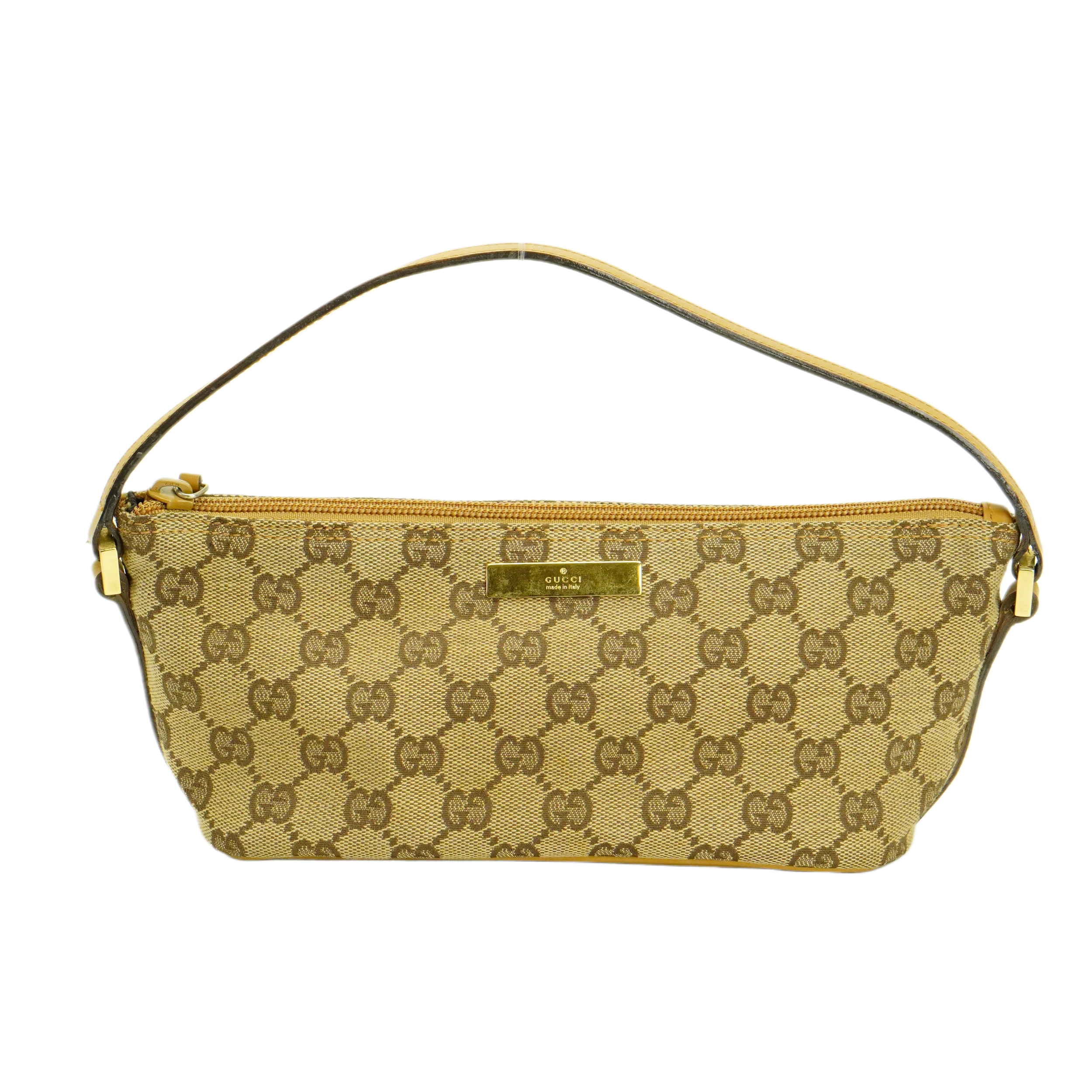Gucci Beige GG Monogram Boat Pochette Bag
