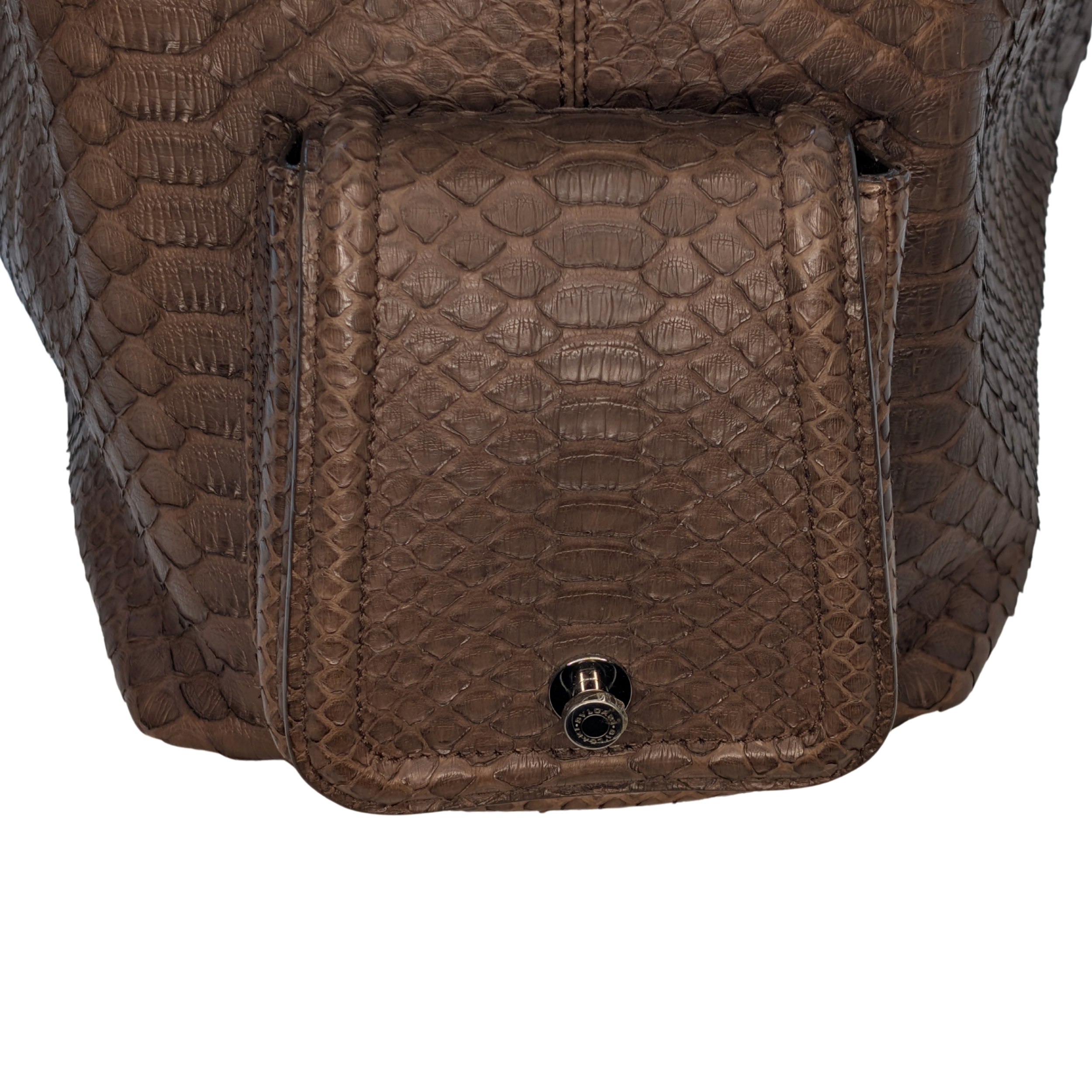 Bvlgari Limited Edition Brown Python Leather Chain Shoulder Bag