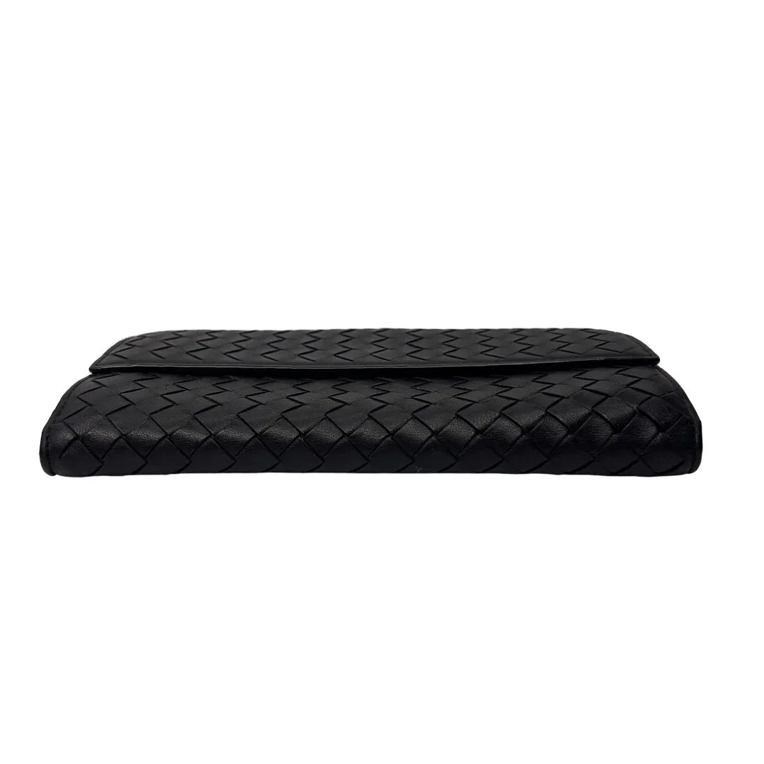 Bottega Veneta Nappa Intrecciato Continental Wallet Black