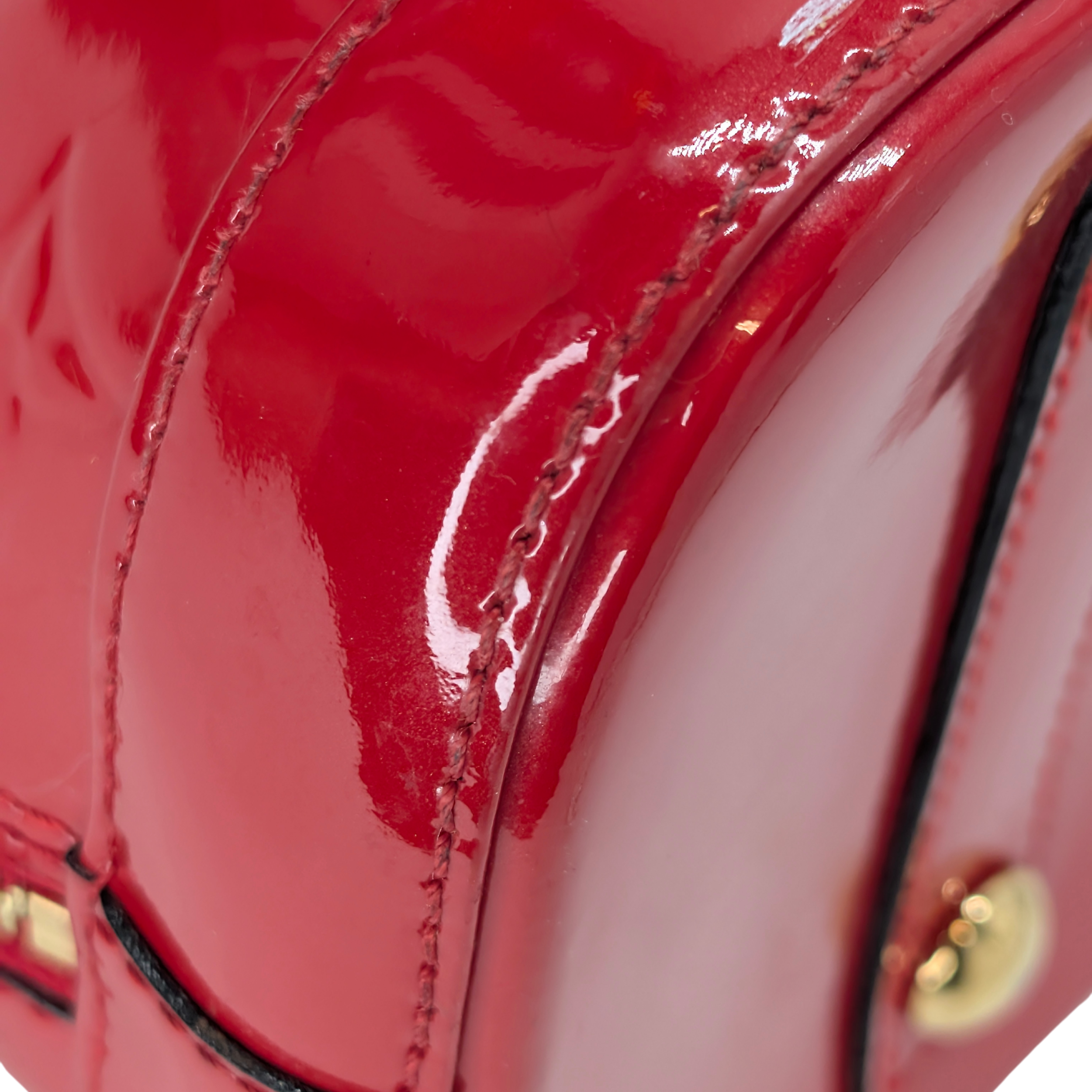 Louis Vuitton Alma Pm Vernis Leather Red Bag