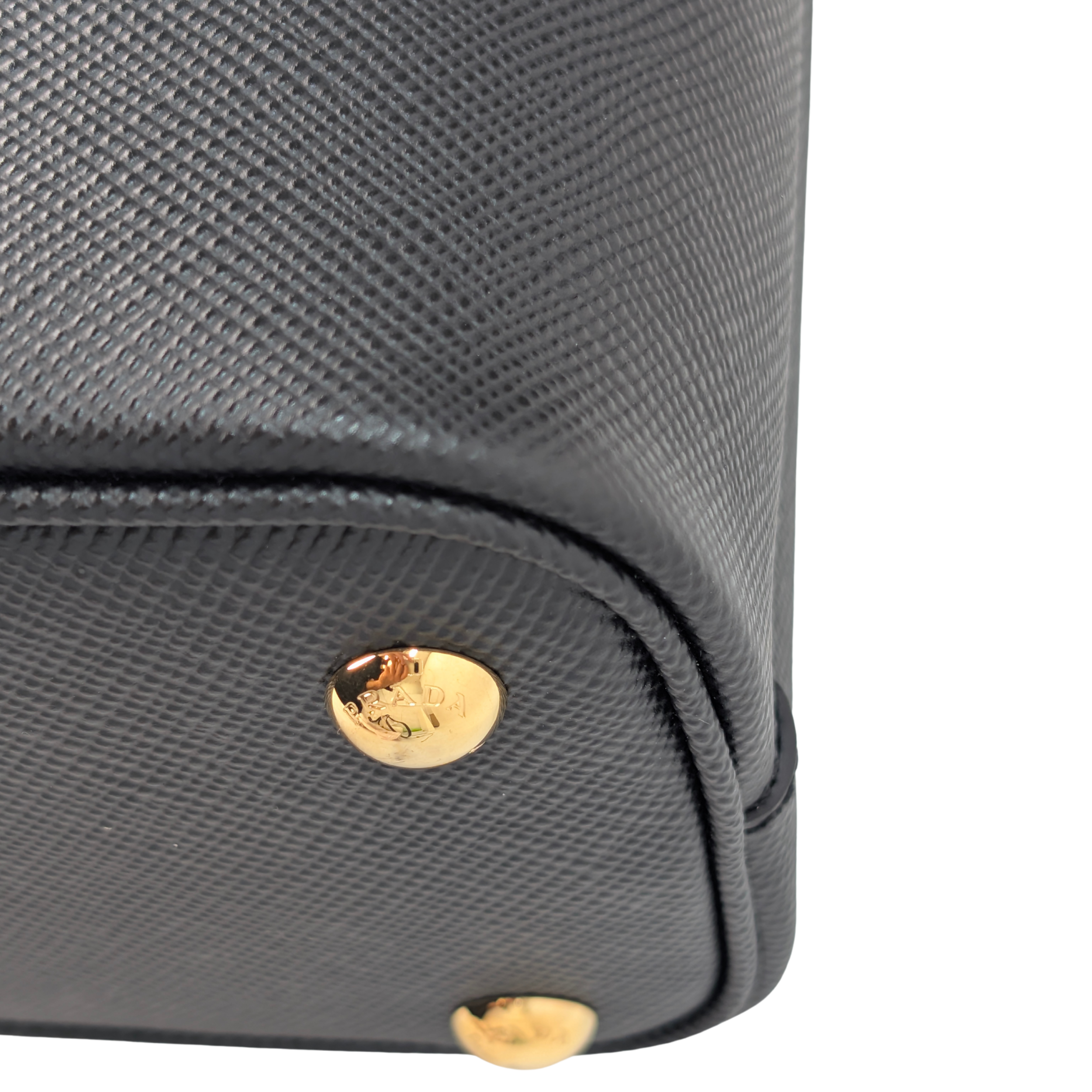 Prada Saffiano Cuir Small Panier Bucket Bag Black