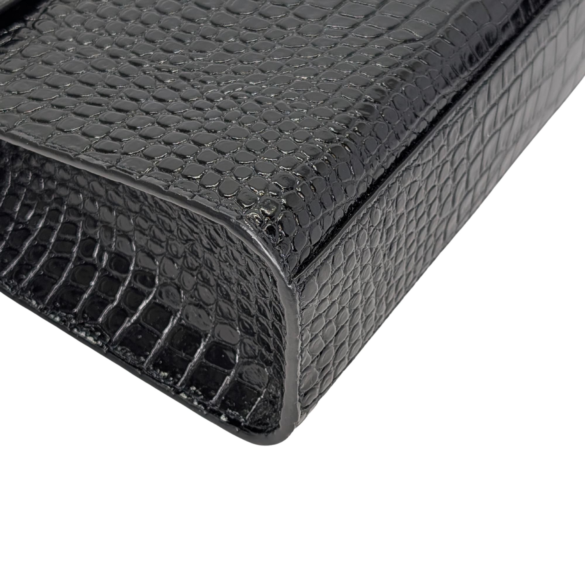 Yves Saint Laurent Manhattan Medium Crocodile Embossed Shoulder Bag