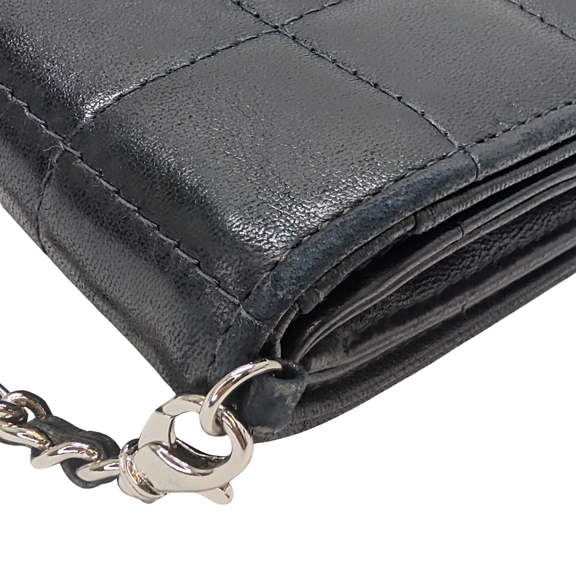 Chanel Chocolate Bar WOC Black/Silver Shoulder Bag