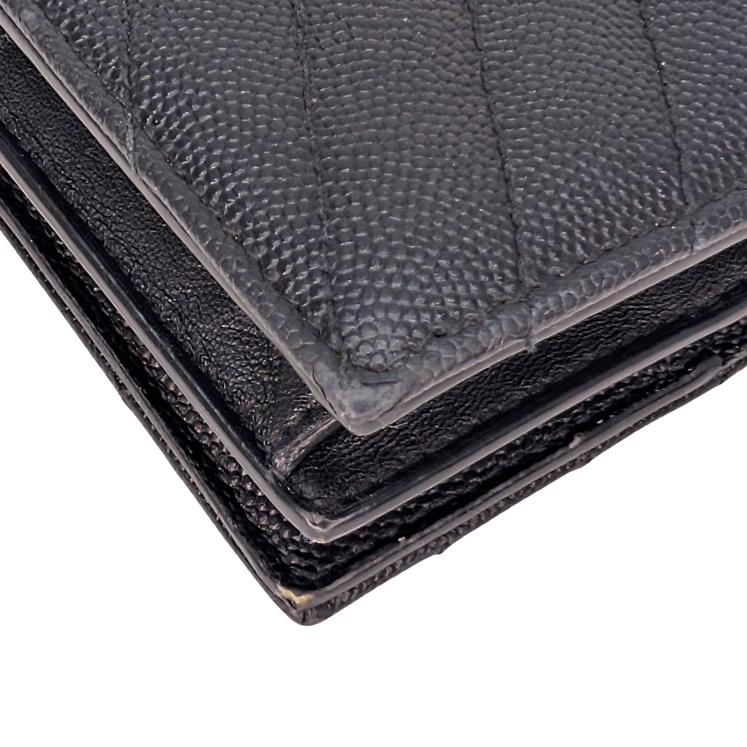 Yves Saint Laurent Cassandre Metalasse Wallet Black