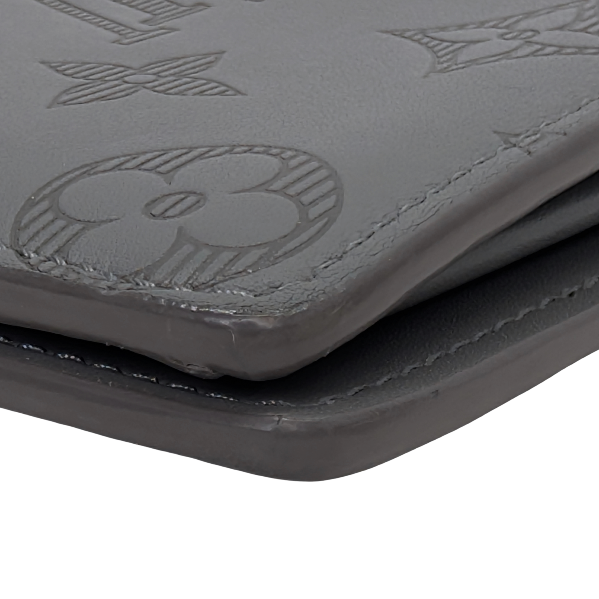 Louis Vuitton Brazza Wallet Shadow Leather Grey