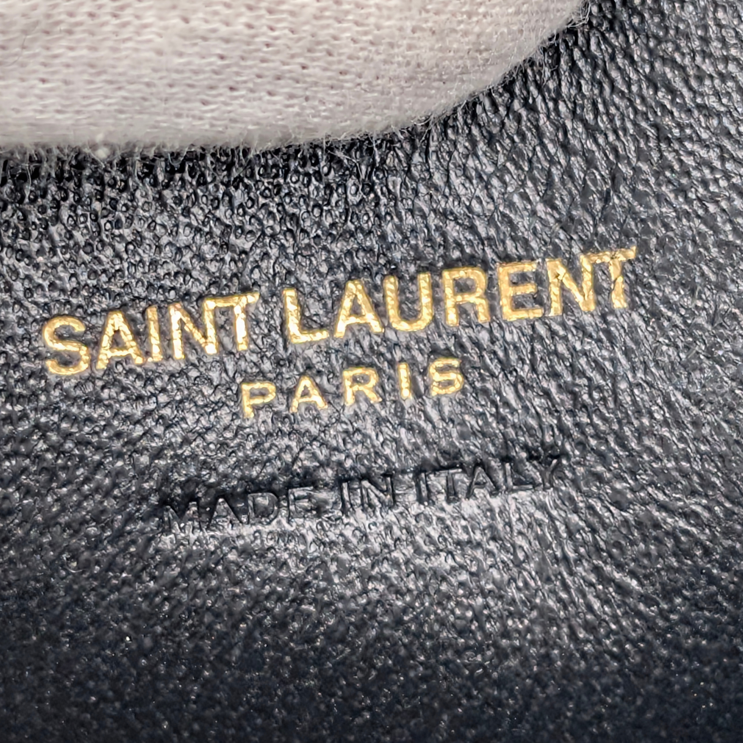 Yves Saint Laurent Mini Love Heart Leather Crossbody Bag Black