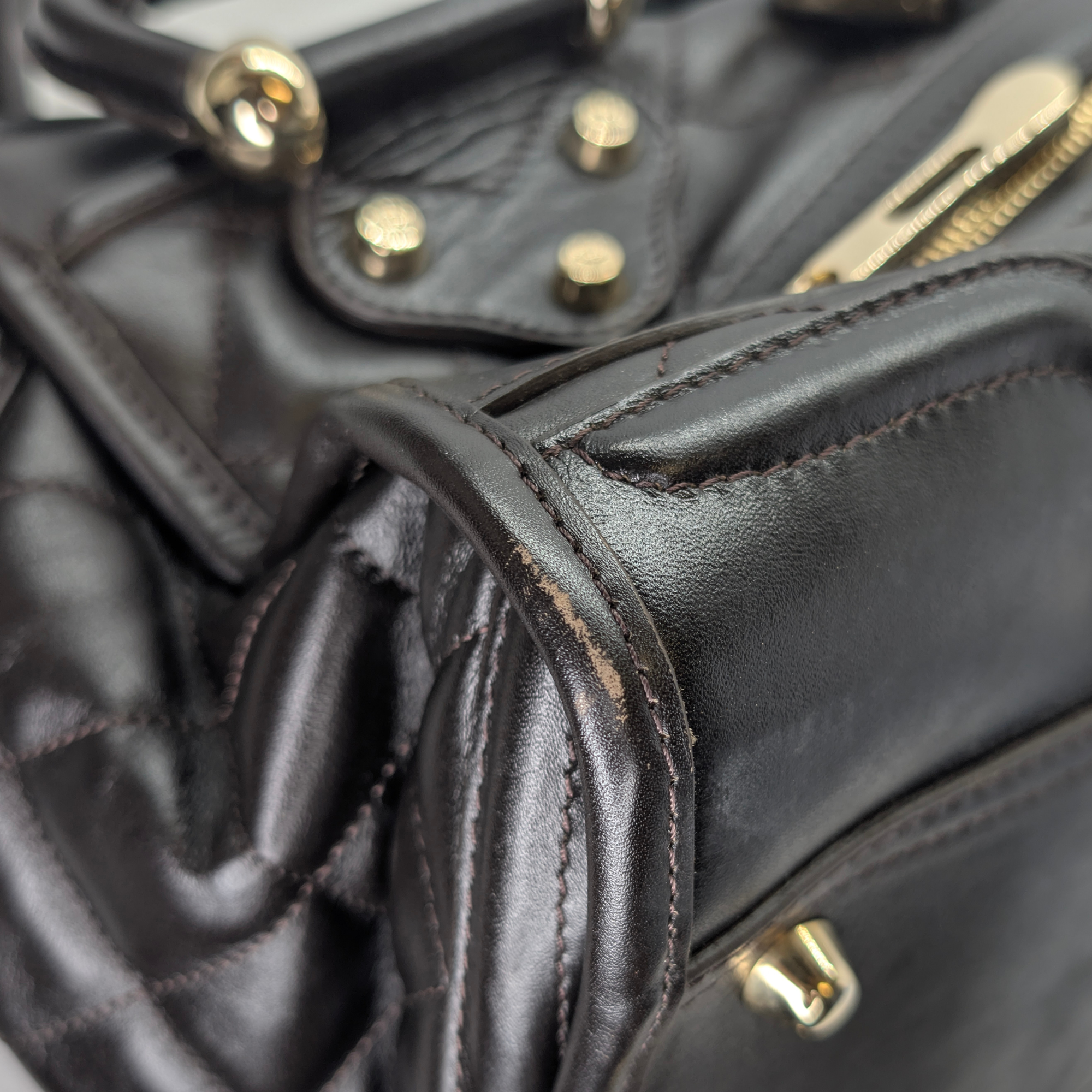 Burberry Quilted Manor Shoulder Bag Brown/Black