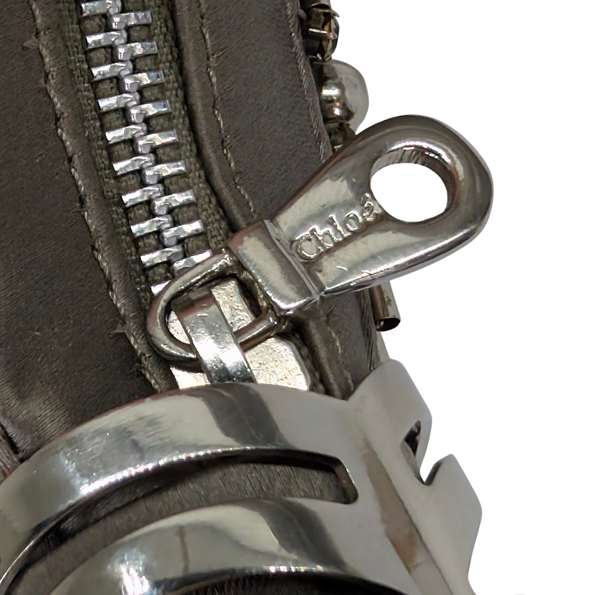 Chloé Beaded Bracelet Hobo Bag Silver