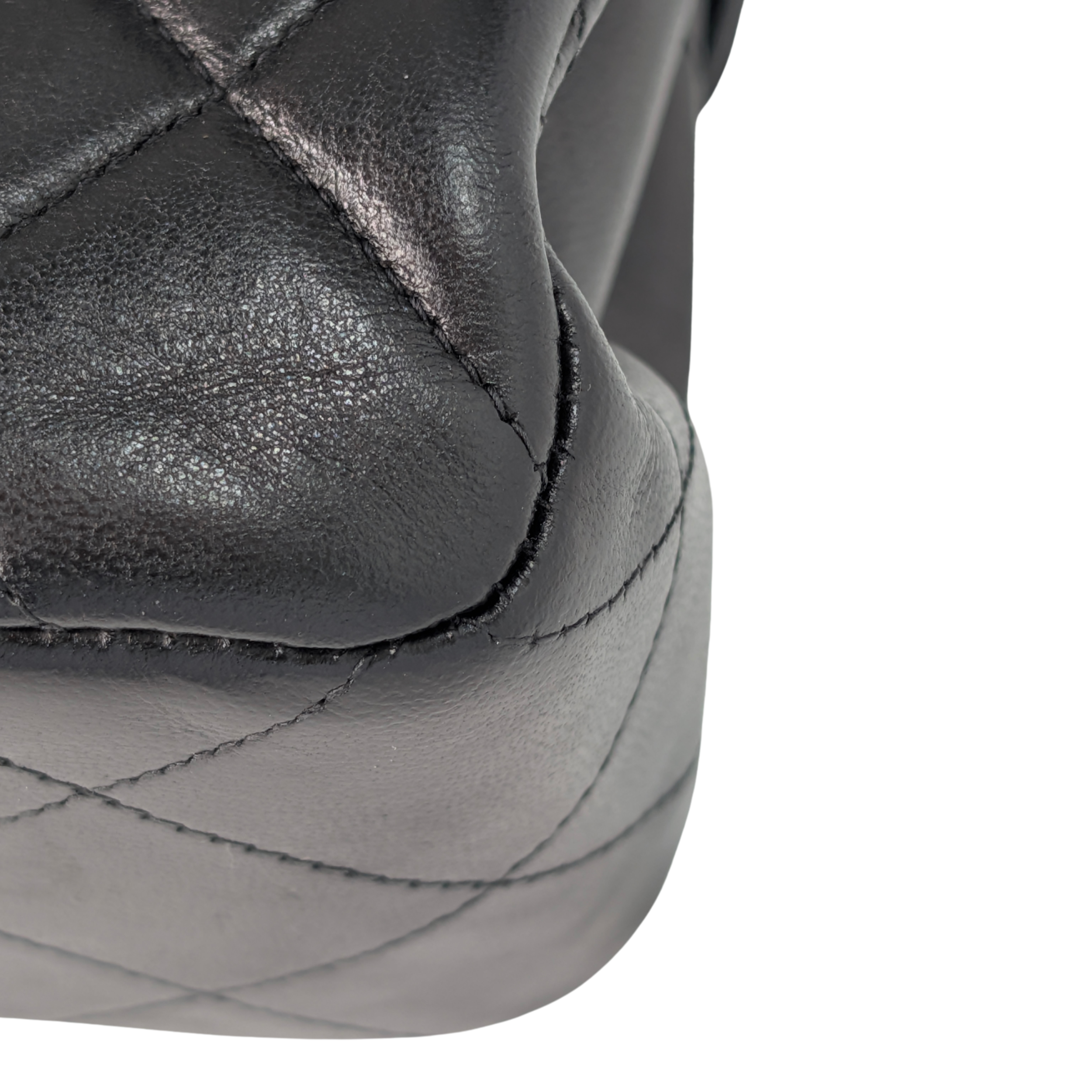 Chanel Lambskin Vintage Double Sided Classic Flap Handbag Black