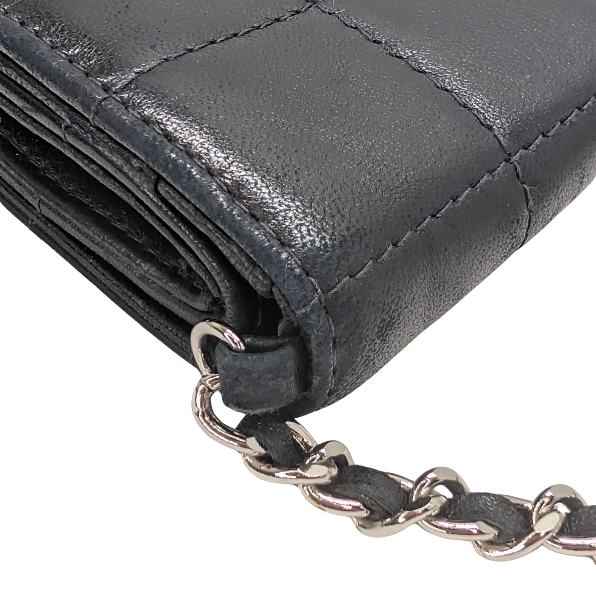 Chanel Chocolate Bar WOC Black/Silver Shoulder Bag