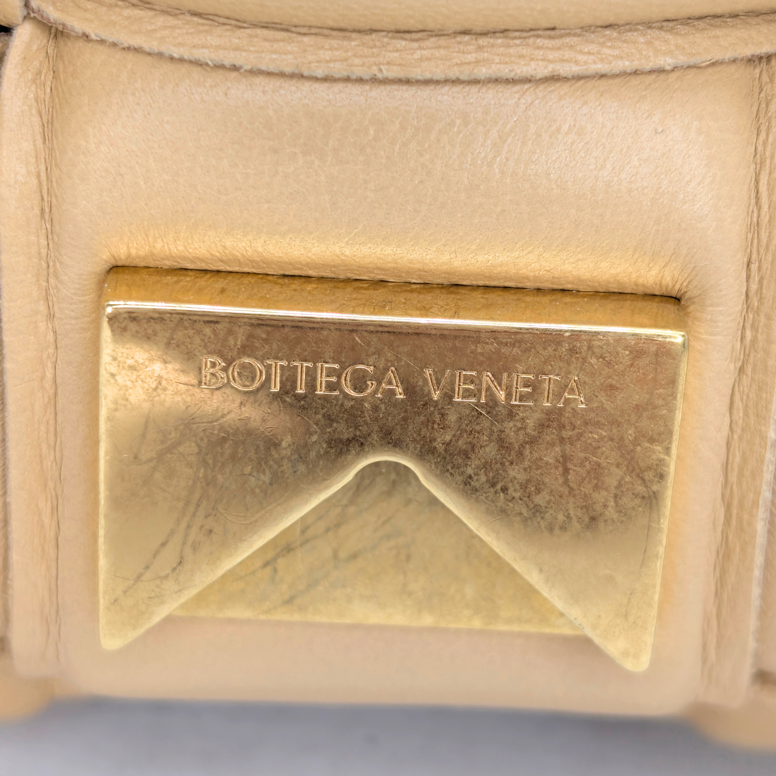 Bottega Veneta Padded Cassette Leather Crossbody Bag Beige