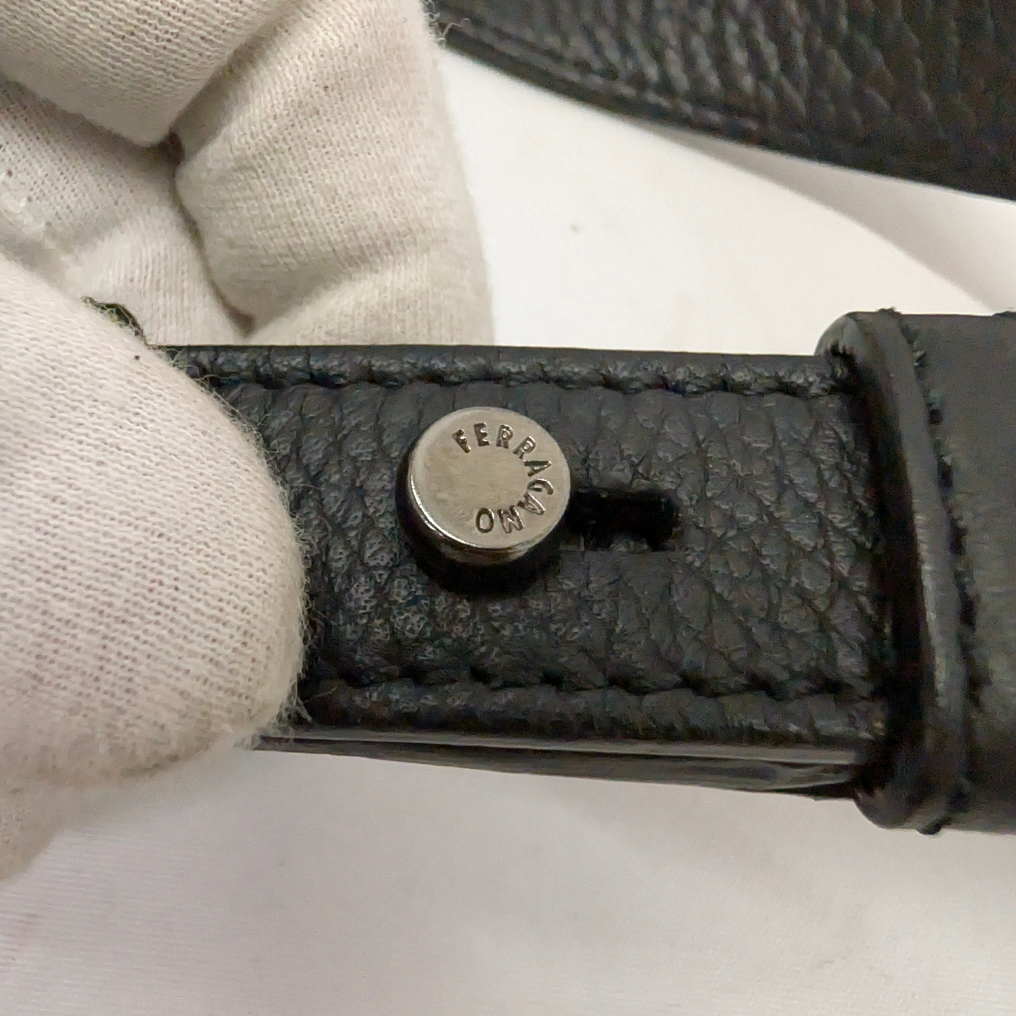 Salvatore Ferragamo Vitello Leather Crossbody Bag Black