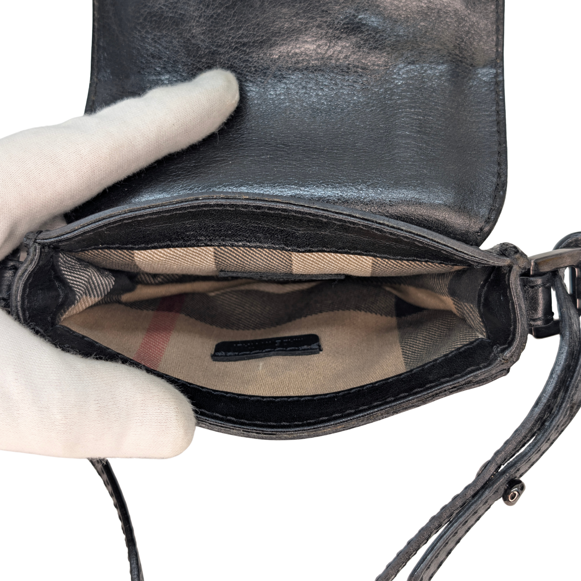 Burberry Mini Leather Crossbody Bag Black