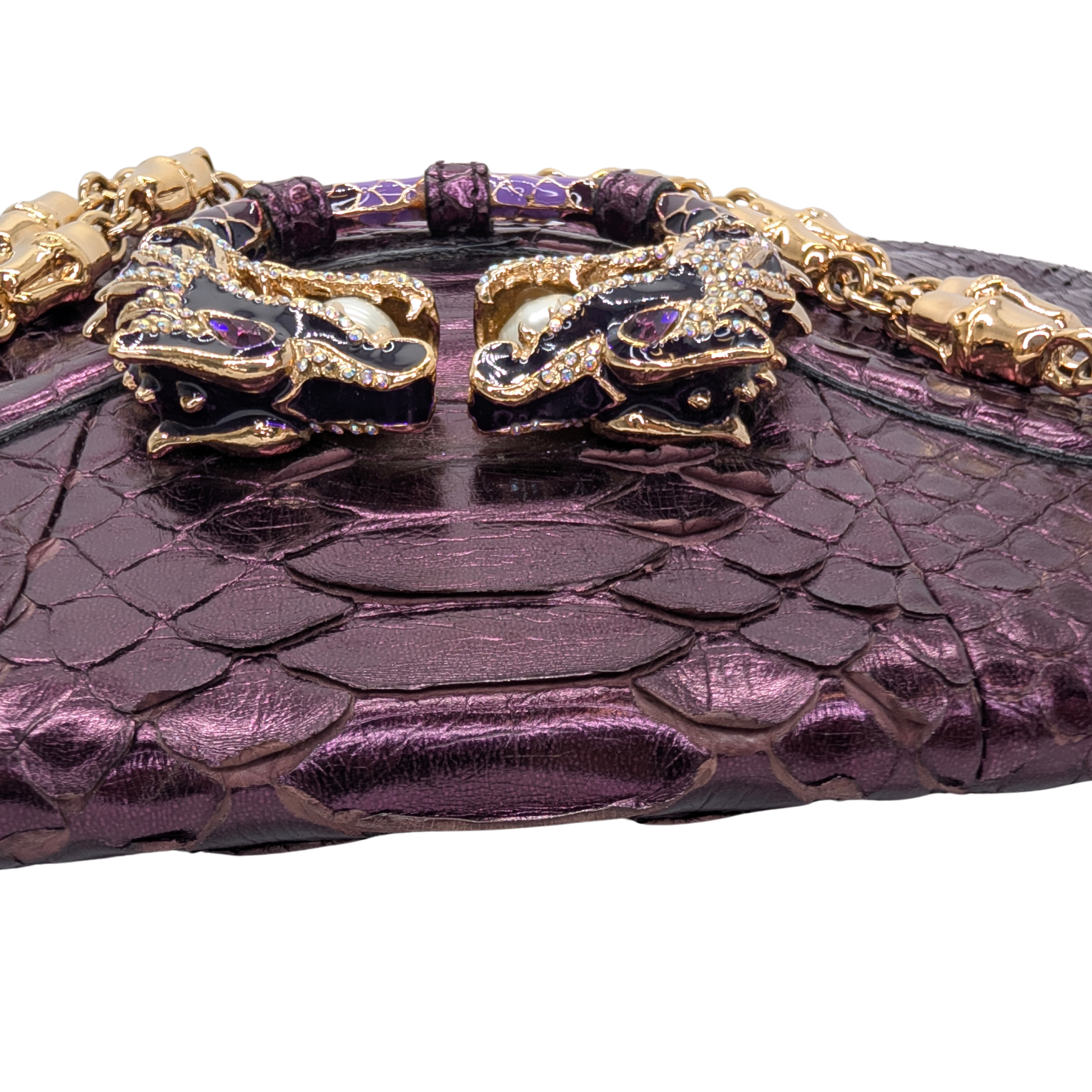 Gucci x Tom Ford Python Dragon Motif Hand bag Purple