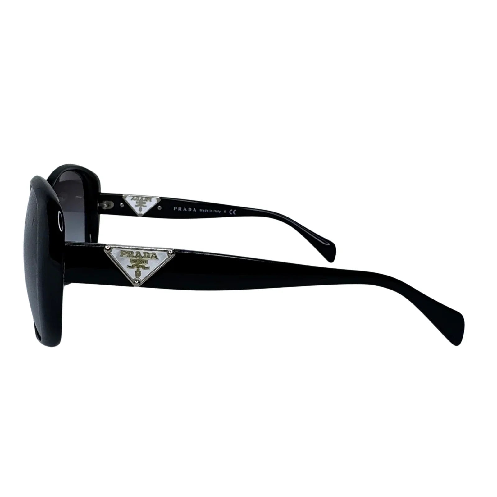 Prada SPR 150 Black Acetate Oversized Round Sunglasses