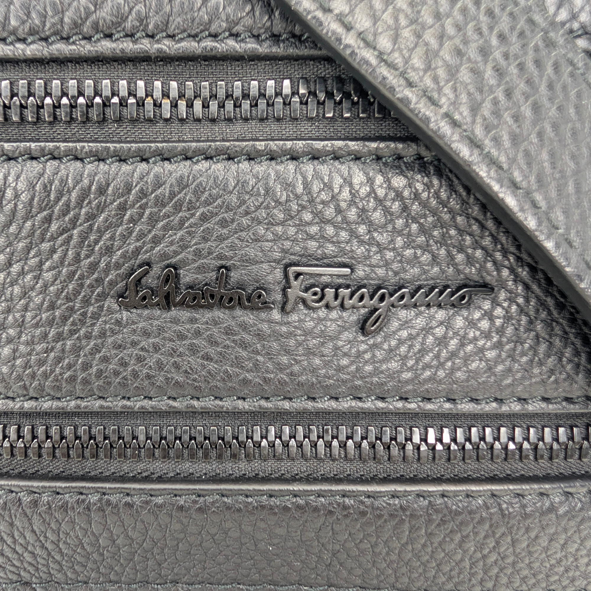 Salvatore Ferragamo Vitello Leather Crossbody Bag Black