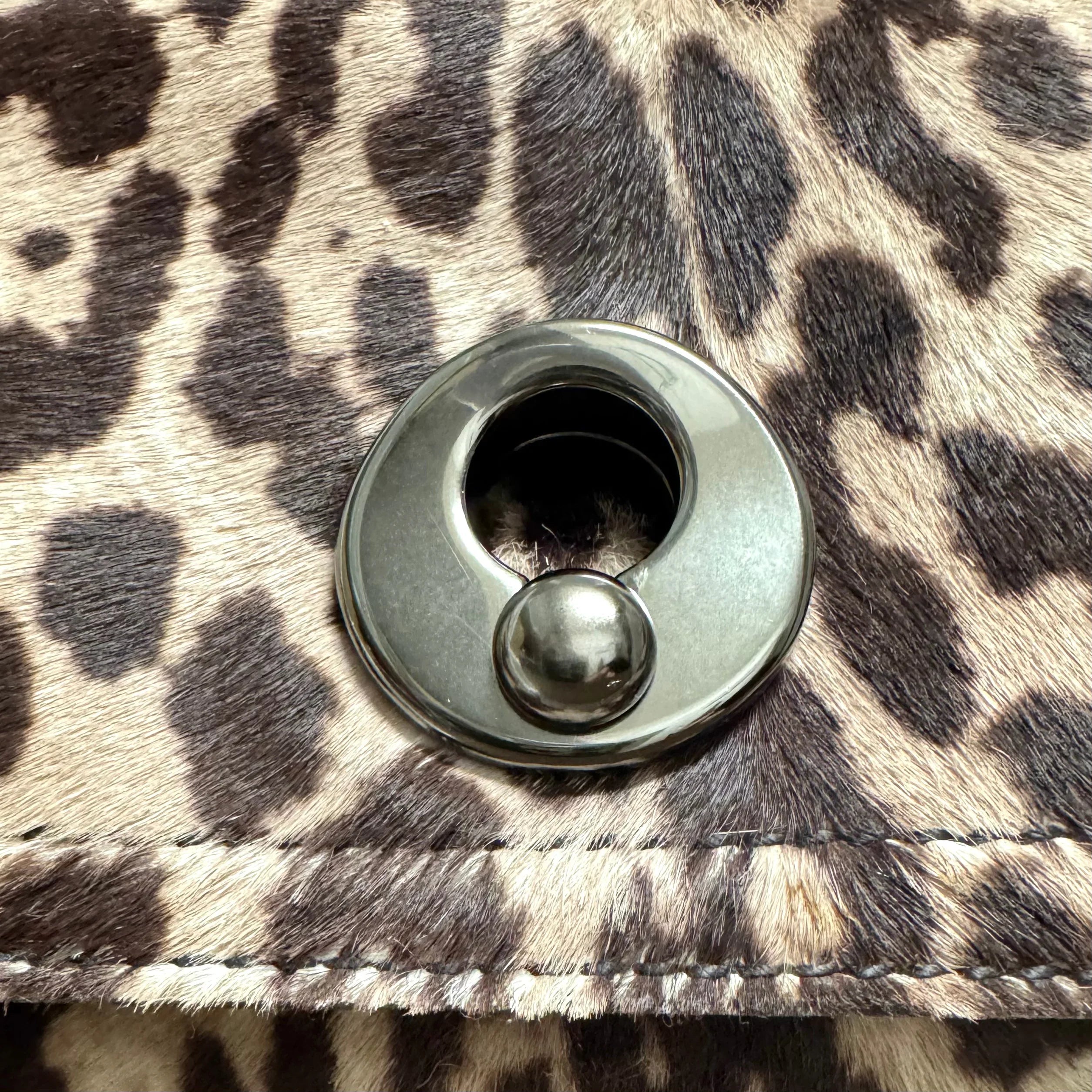 Yves Saint Laurent Ponyhair Top Handle Bag Leopard